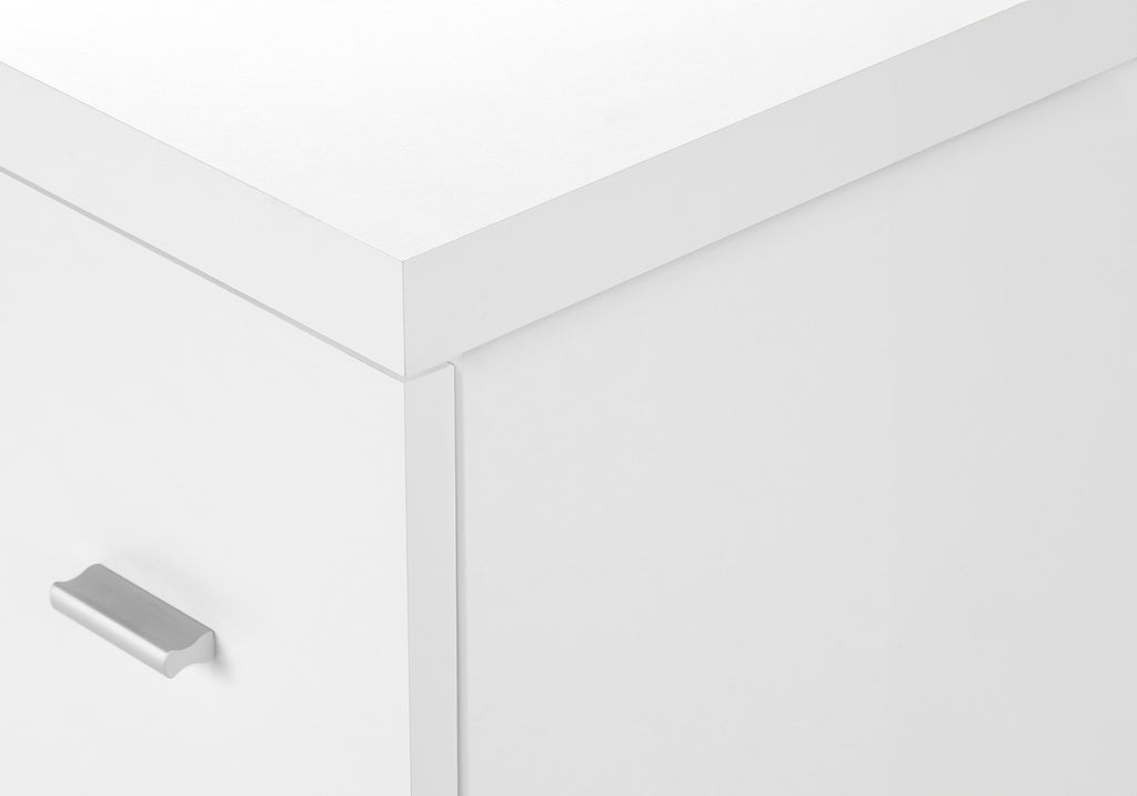 OFFICE CABINET - WHITE WITH 2 DRAWERS ON CASTORS