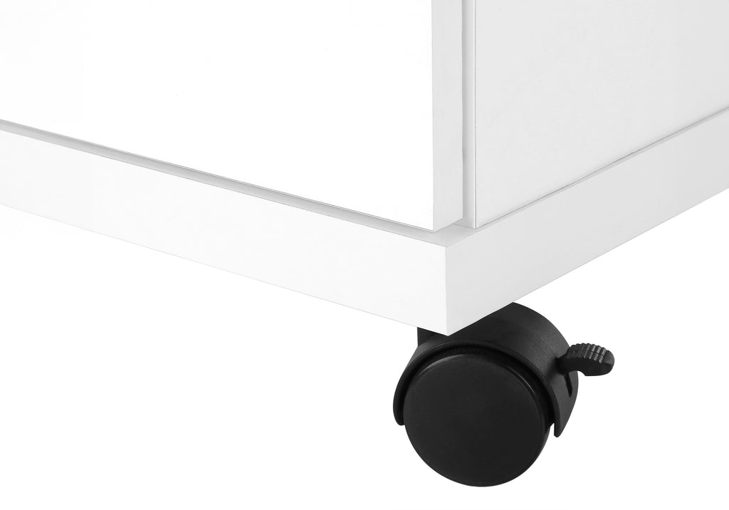 OFFICE CABINET - WHITE WITH 2 DRAWERS ON CASTORS