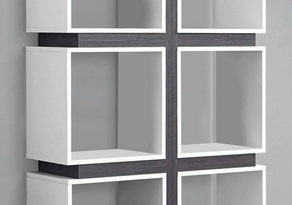 BOOKCASE - 71""H / WHITE / GREY