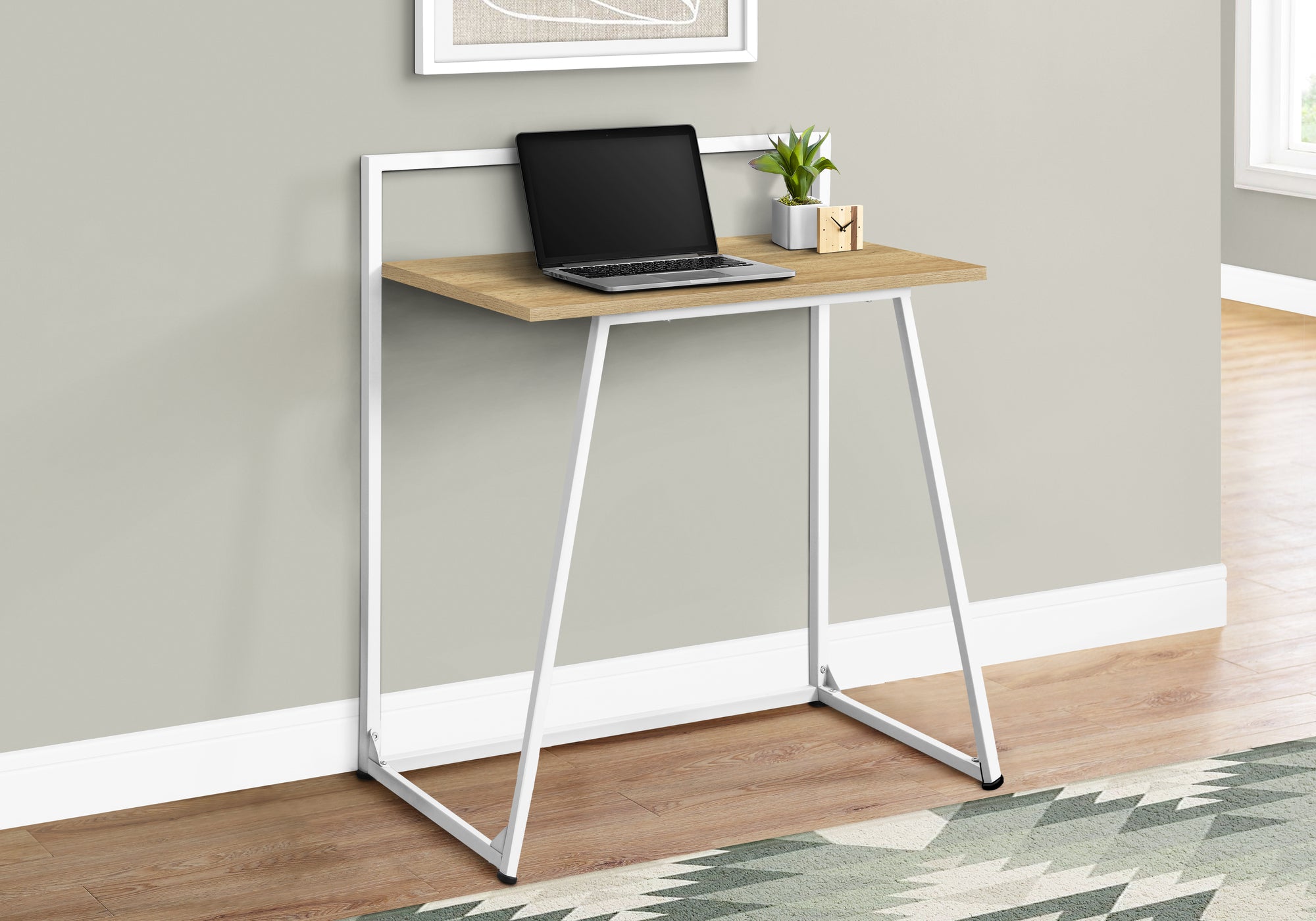 COMPUTER DESK - 30""L / JUVENILE NATURAL / WHITE METAL