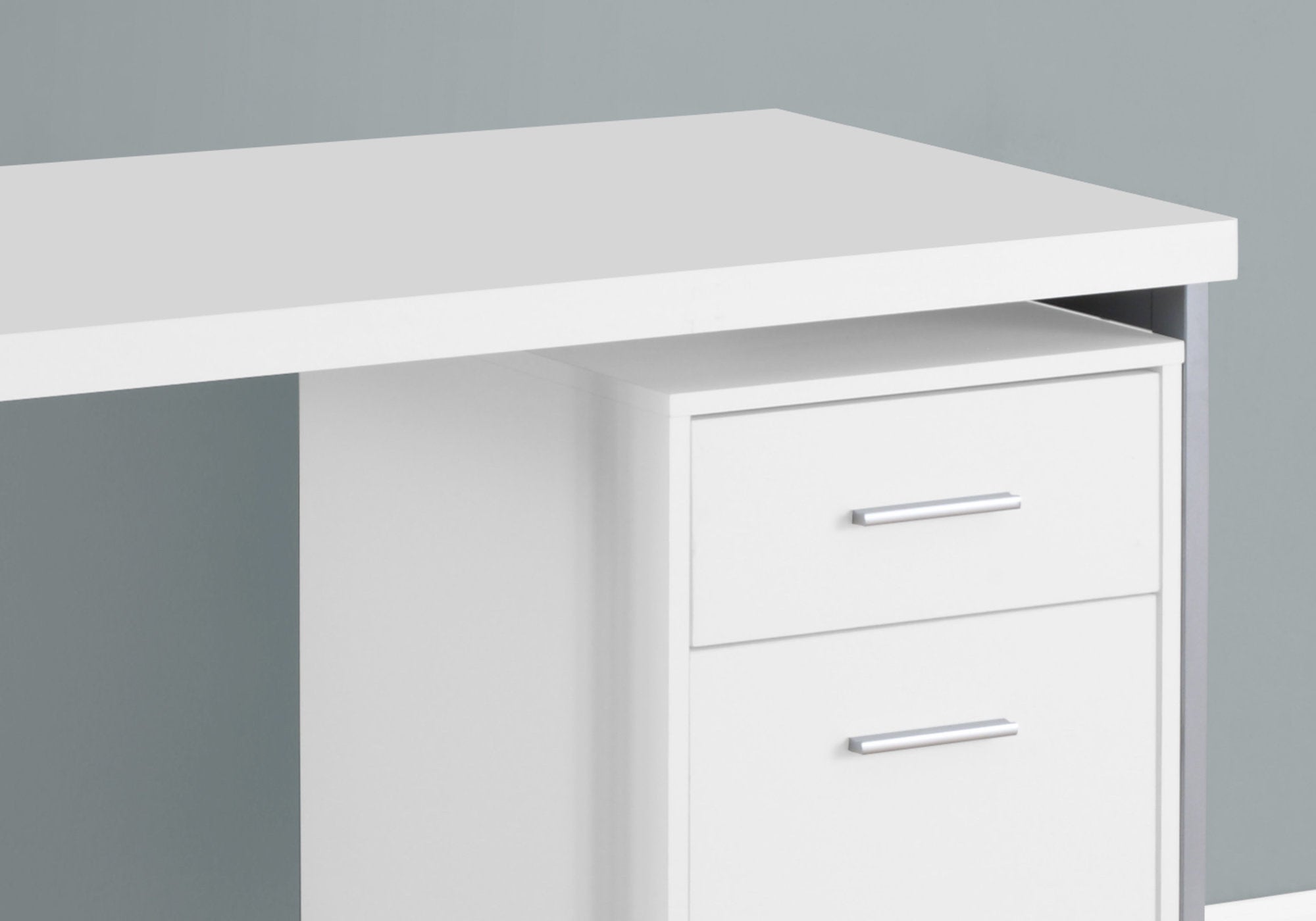 COMPUTER DESK - 48""L / WHITE / SILVER METAL