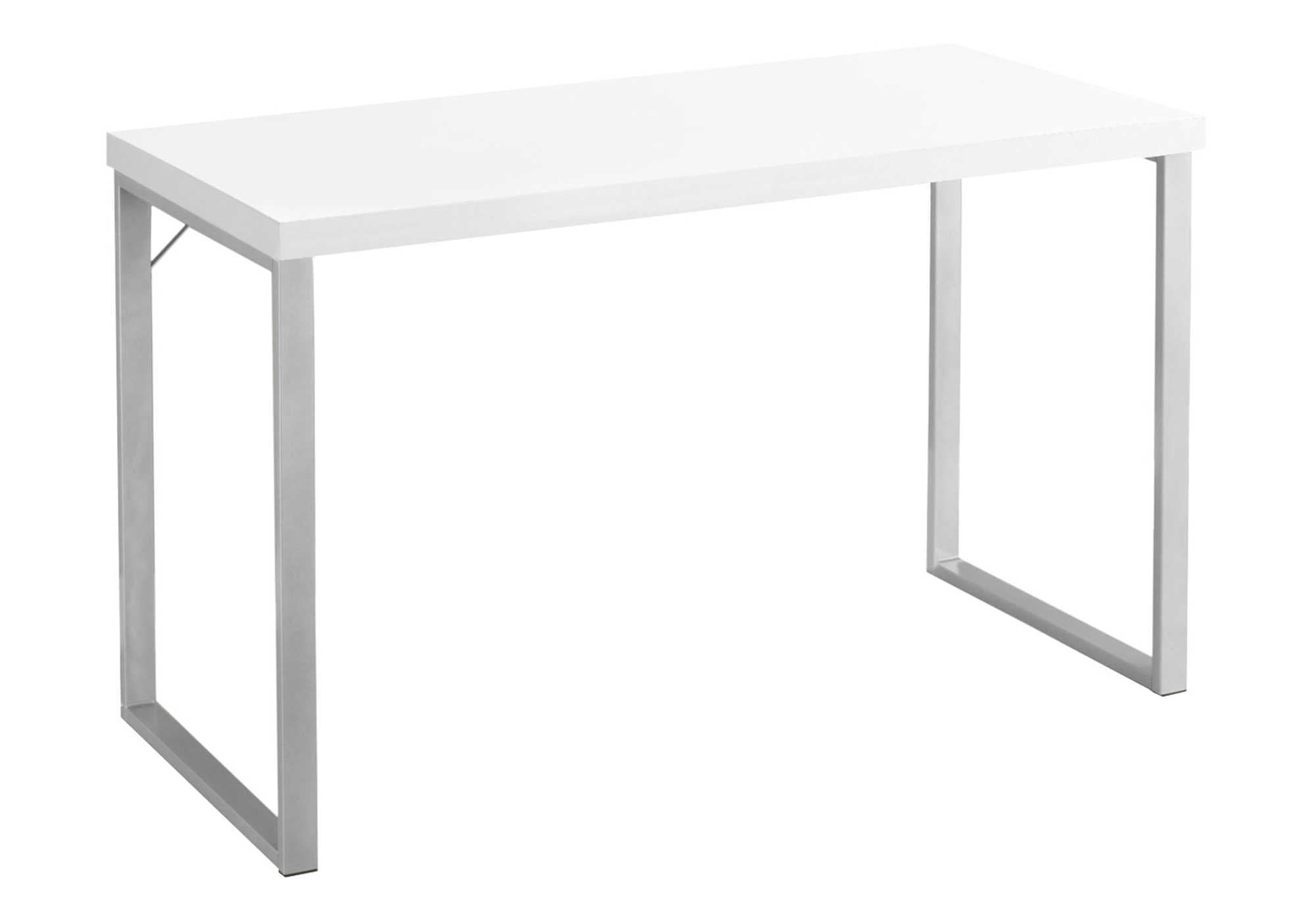 COMPUTER DESK - 48""L / WHITE / SILVER METAL