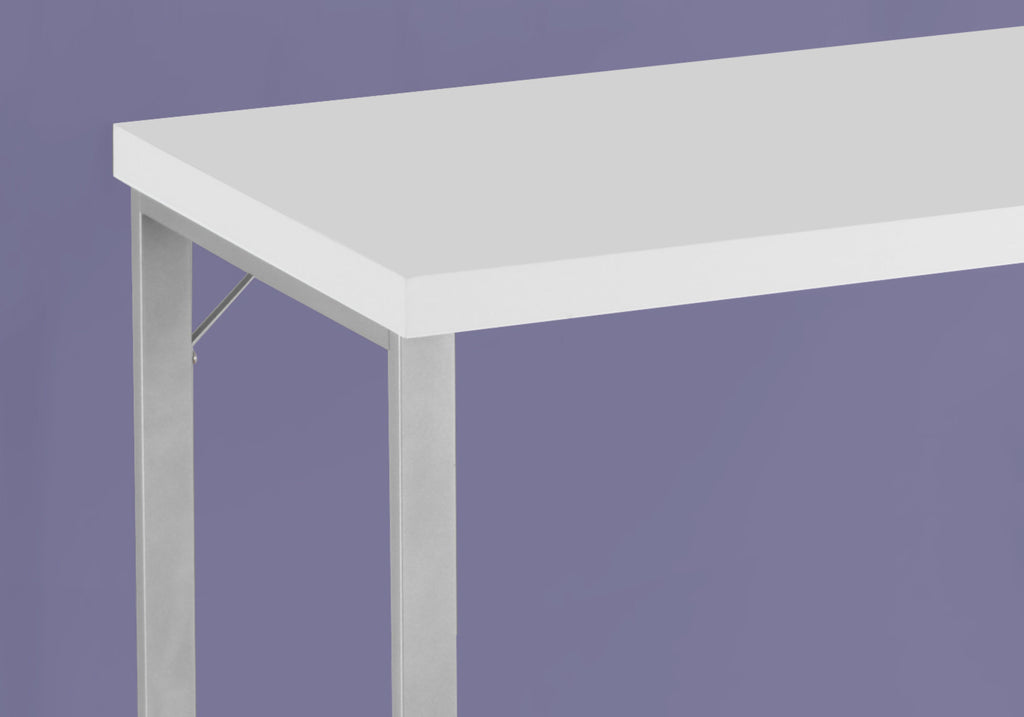 COMPUTER DESK - 48""L / WHITE / SILVER METAL