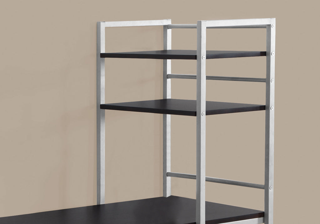 COMPUTER DESK - 48""L / ESPRESSO TOP / SILVER METAL