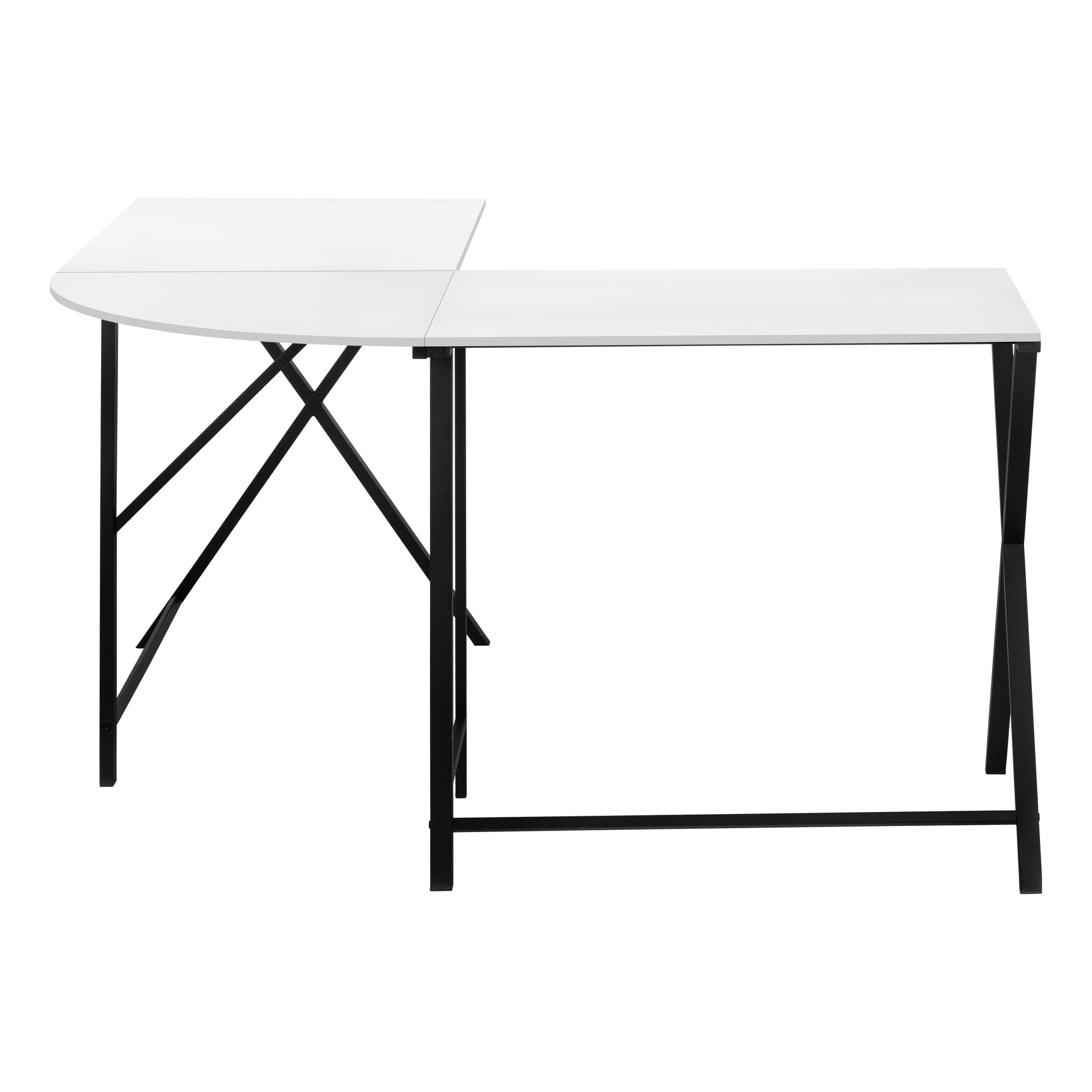 COMPUTER DESK - 55""L / WHITE TOP / BLACK METAL CORNER