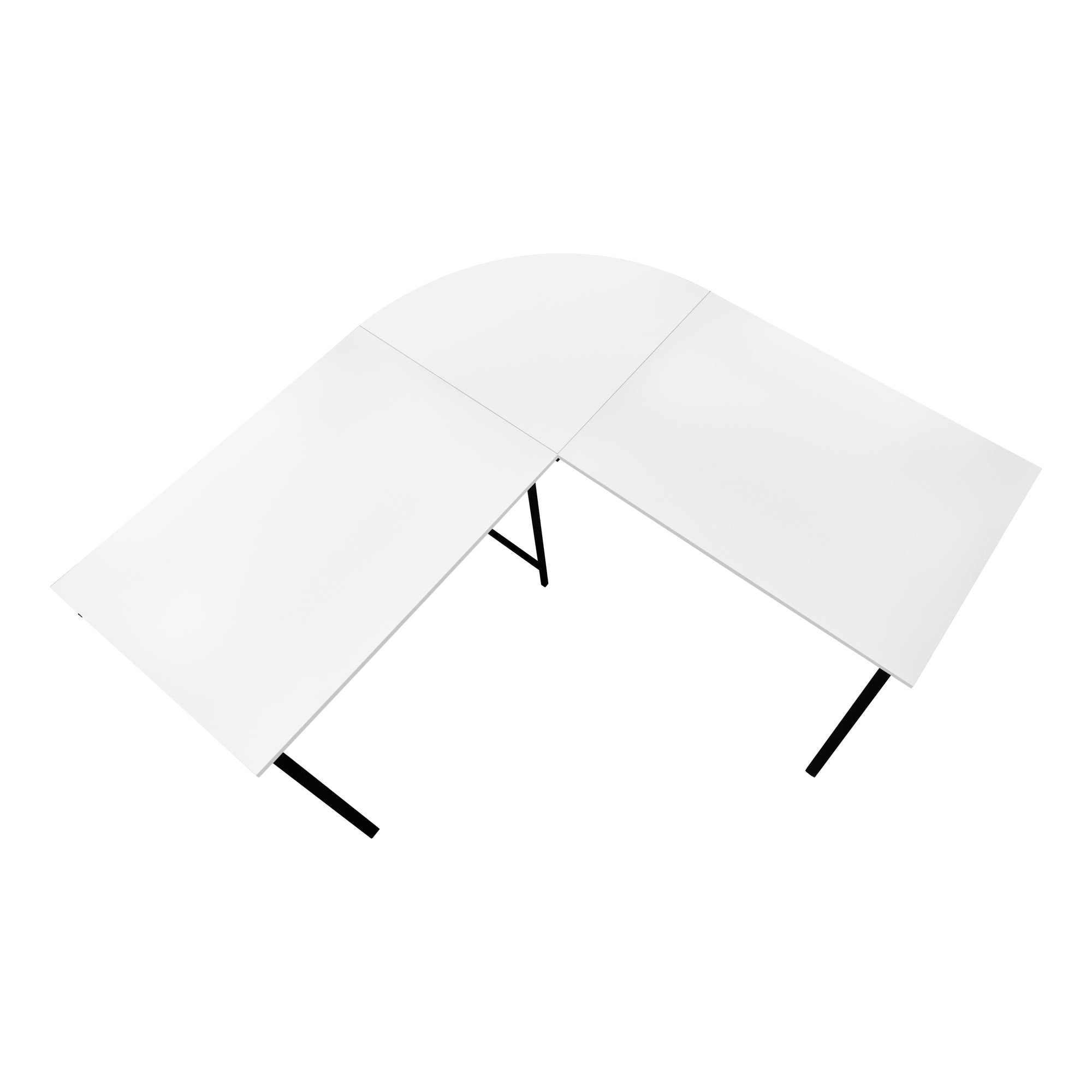 COMPUTER DESK - 55""L / WHITE TOP / BLACK METAL CORNER