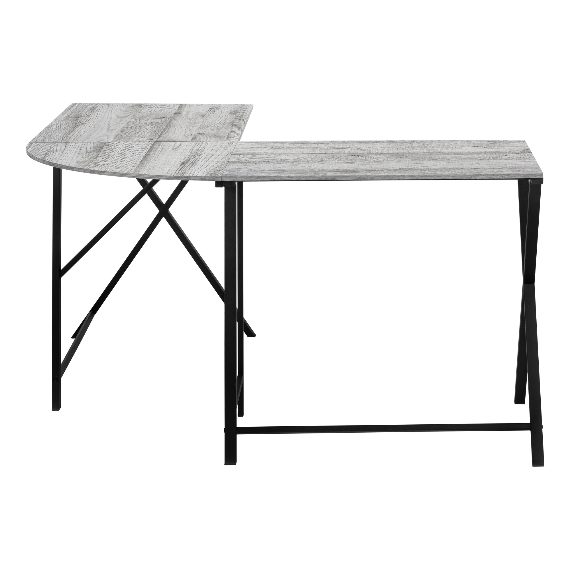 COMPUTER DESK - 55""L / GREY TOP / BLACK METAL CORNER