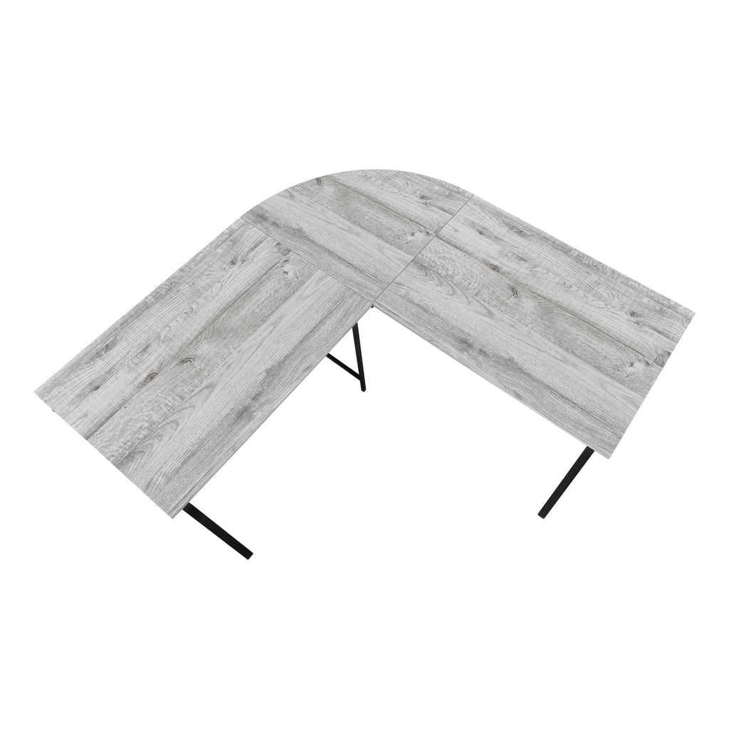 COMPUTER DESK - 55""L / GREY TOP / BLACK METAL CORNER