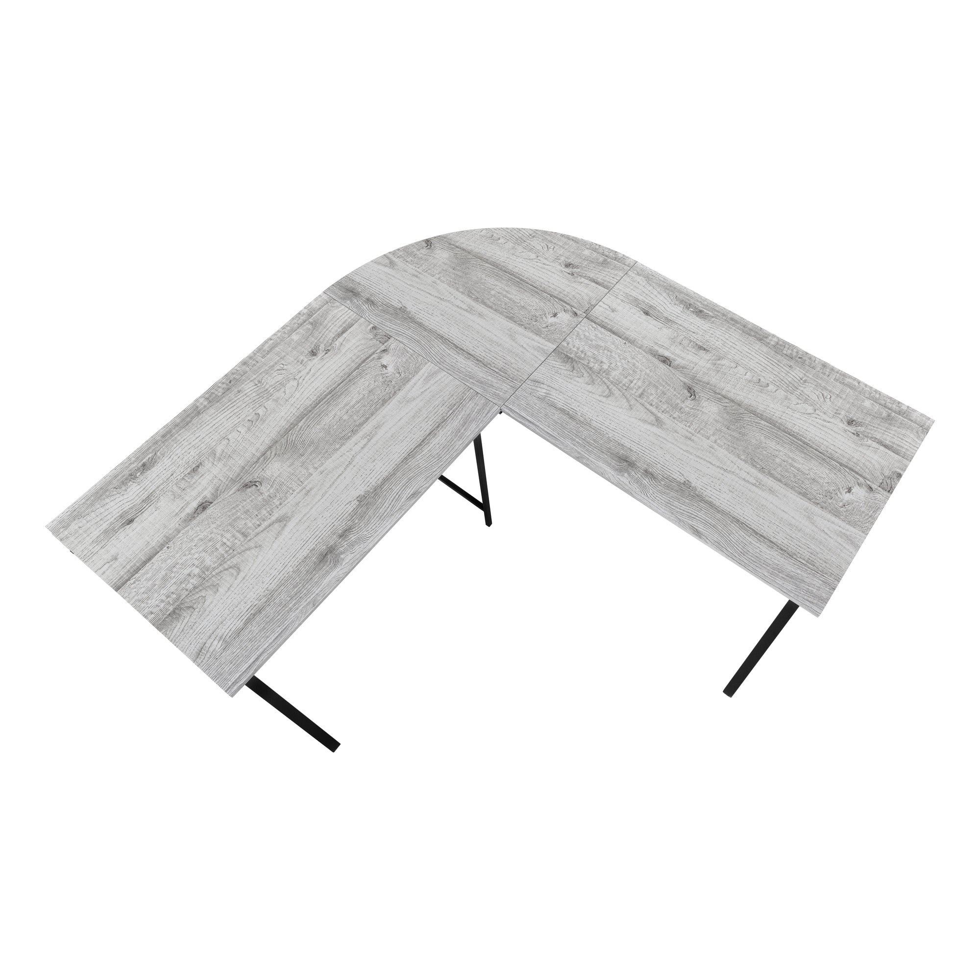 COMPUTER DESK - 55""L / GREY TOP / BLACK METAL CORNER