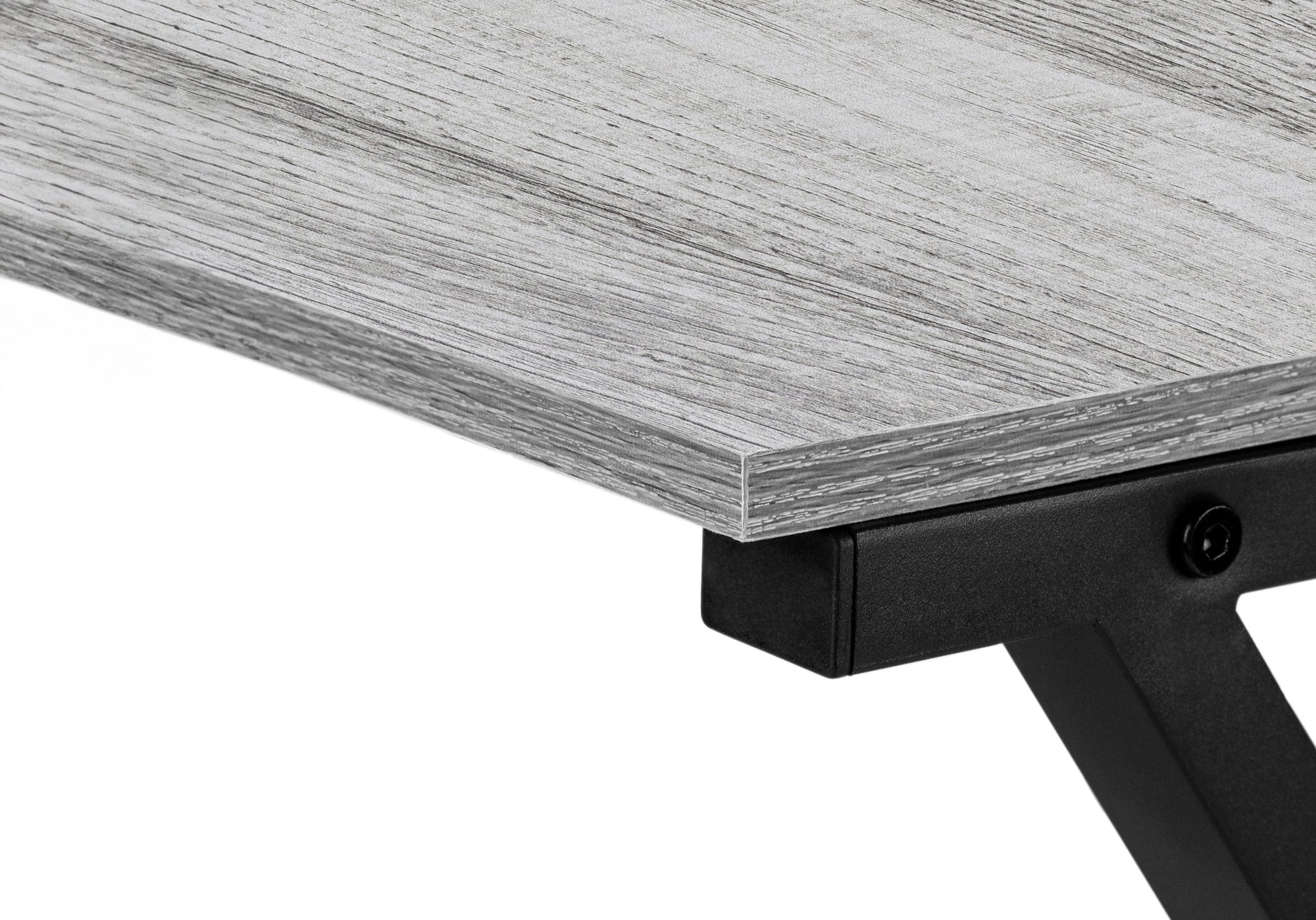 COMPUTER DESK - 55""L / GREY TOP / BLACK METAL CORNER