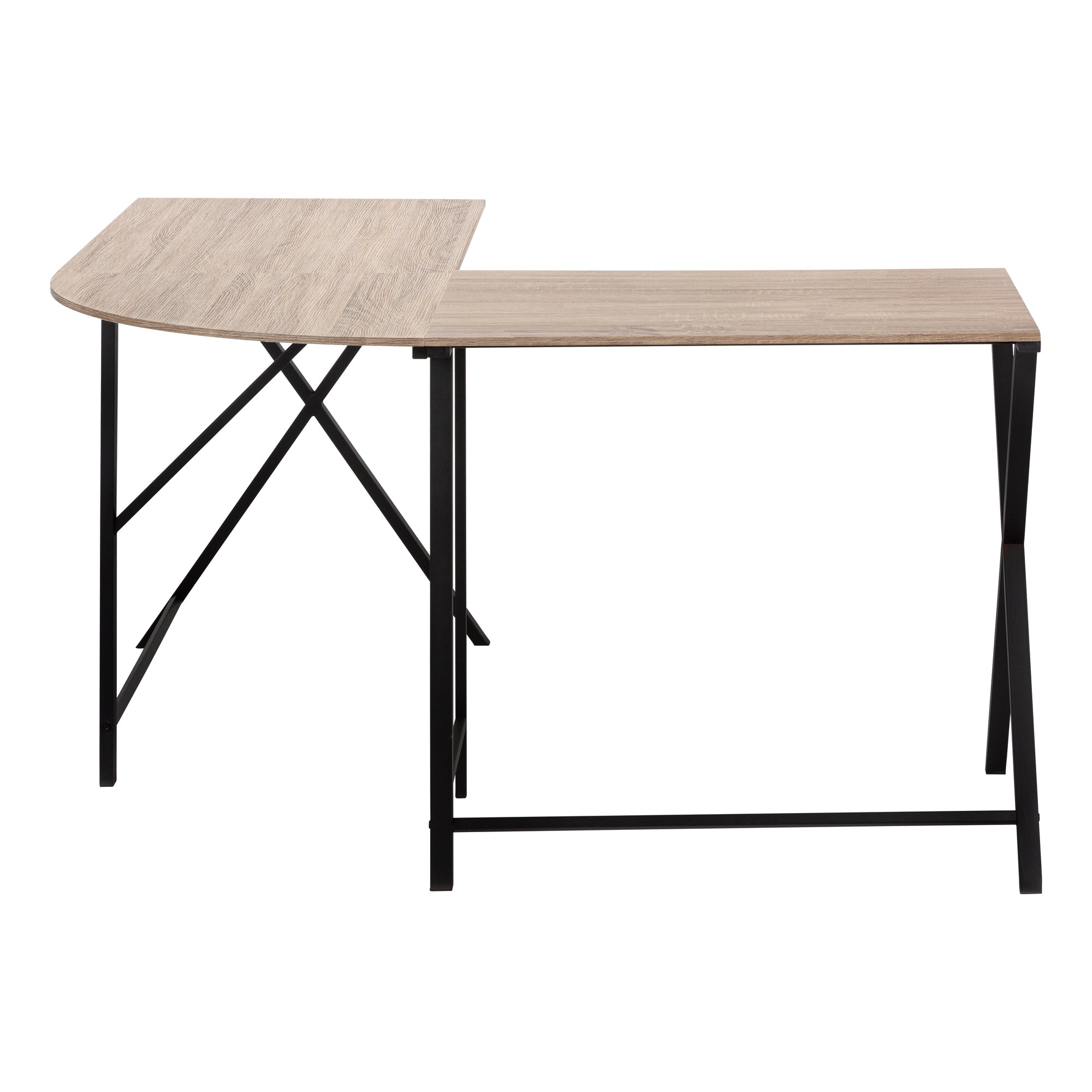 COMPUTER DESK - 55""L / DARK TAUPE TOP/ BLACK METAL CORNER