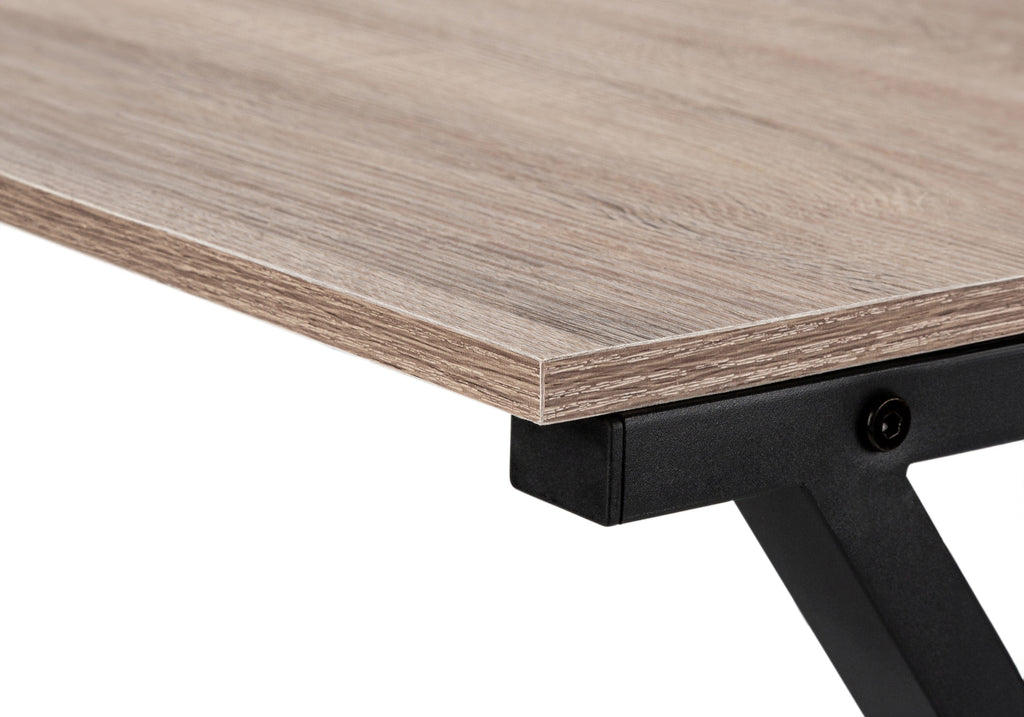 COMPUTER DESK - 55""L / DARK TAUPE TOP/ BLACK METAL CORNER