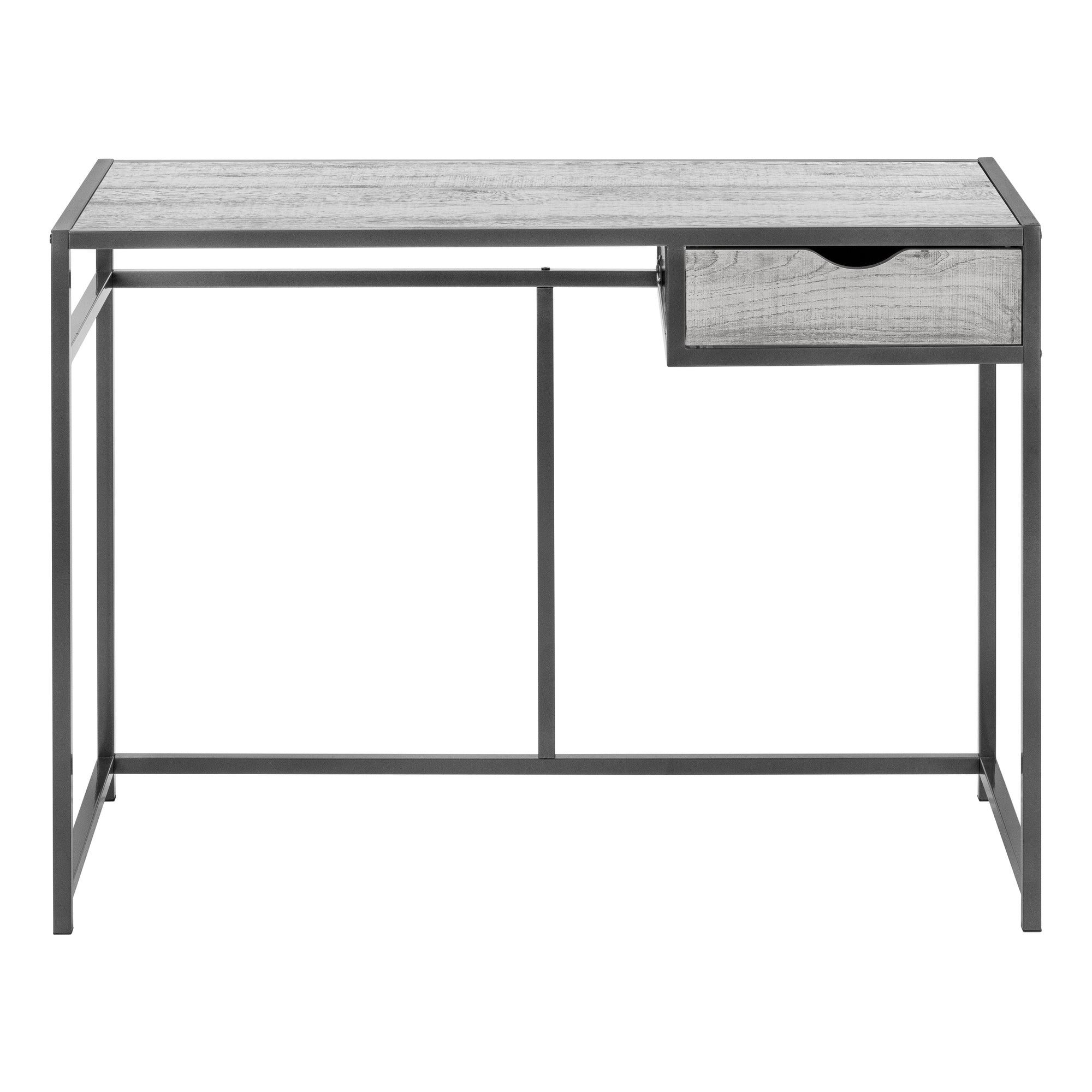 COMPUTER DESK - 42""L / GREY / DARK GREY METAL