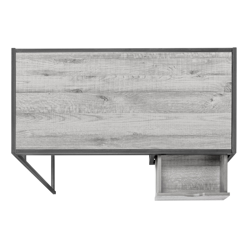 COMPUTER DESK - 42""L / GREY / DARK GREY METAL