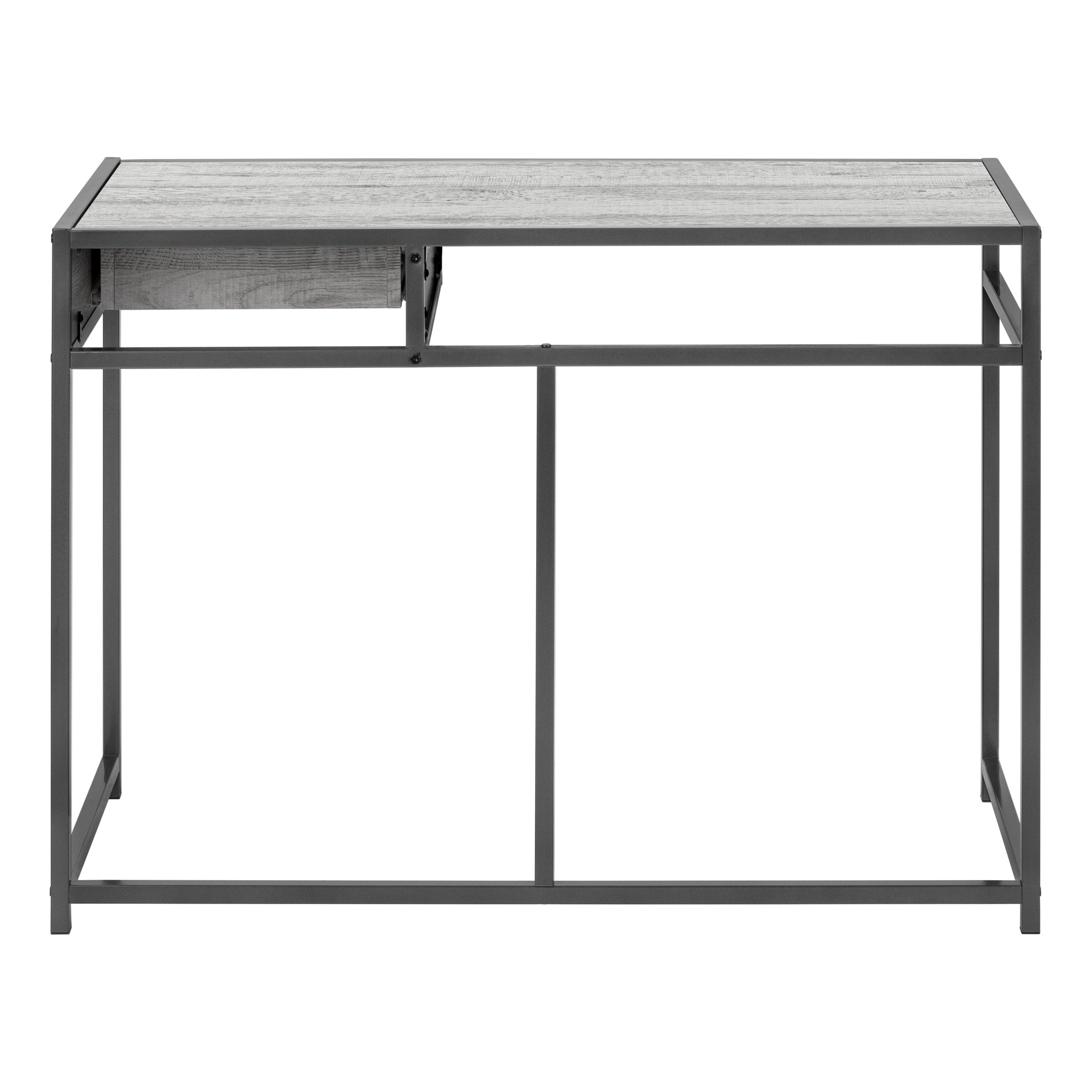 COMPUTER DESK - 42""L / GREY / DARK GREY METAL