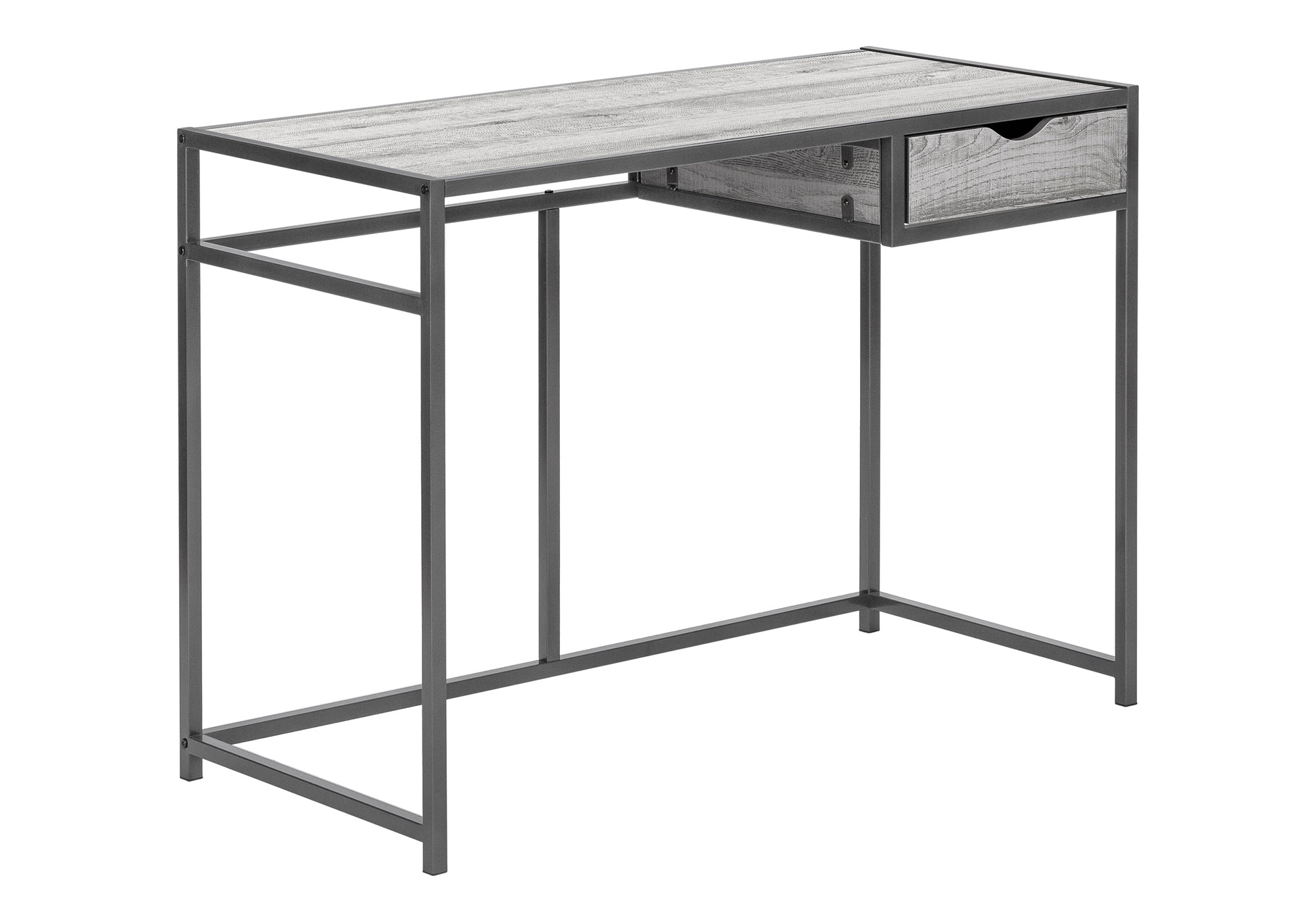 COMPUTER DESK - 42""L / GREY / DARK GREY METAL