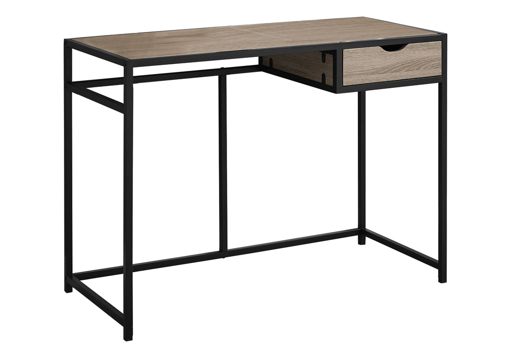COMPUTER DESK - 42""L / DARK TAUPE / BLACK METAL
