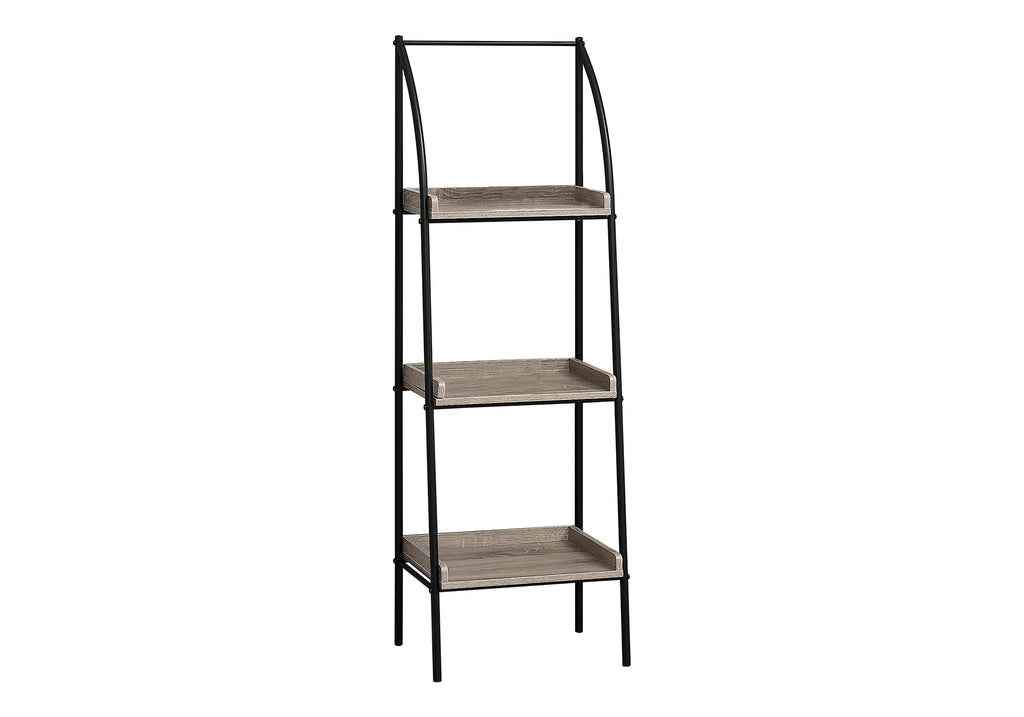 BOOKCASE - 48""H / DARK TAUPE / BLACK METAL