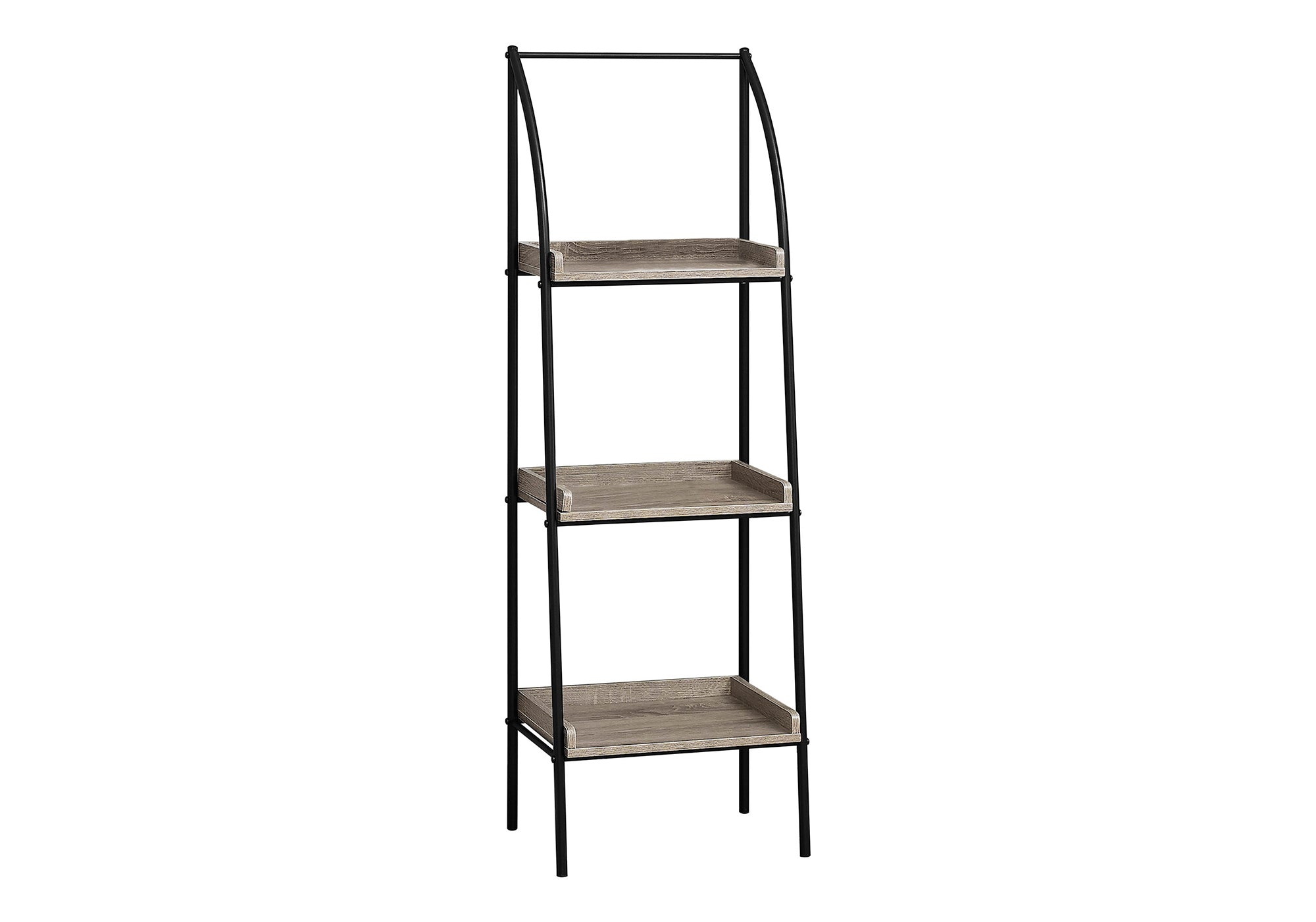 BOOKCASE - 48""H / DARK TAUPE / BLACK METAL