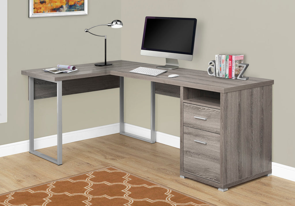 COMPUTER DESK - 80""L / DARK TAUPE LEFT OR RIGHT FACING