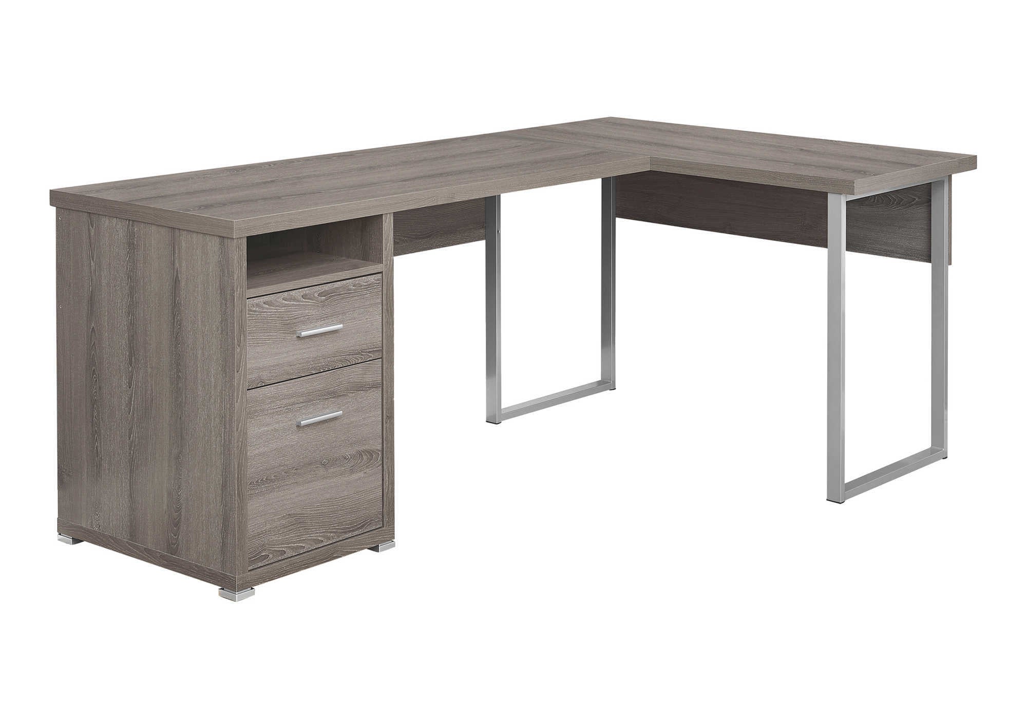 COMPUTER DESK - 80""L / DARK TAUPE LEFT OR RIGHT FACING