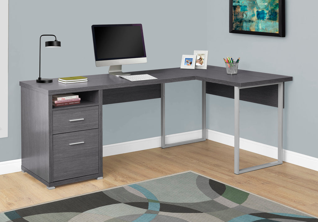 COMPUTER DESK - 80""L / GREY LEFT OR RIGHT FACING