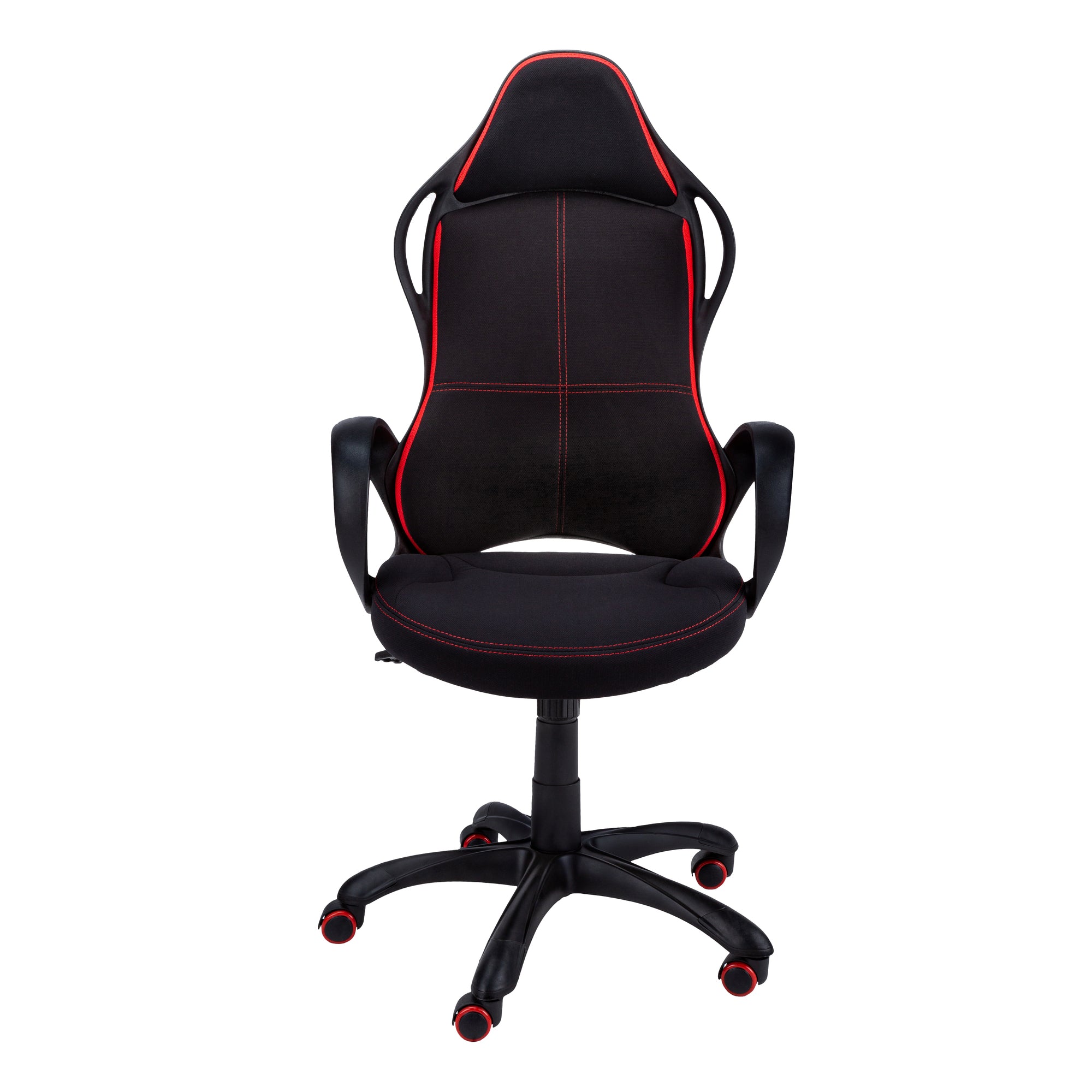 OFFICE CHAIR - BLACK / RED FABRIC / MULTI POSITION