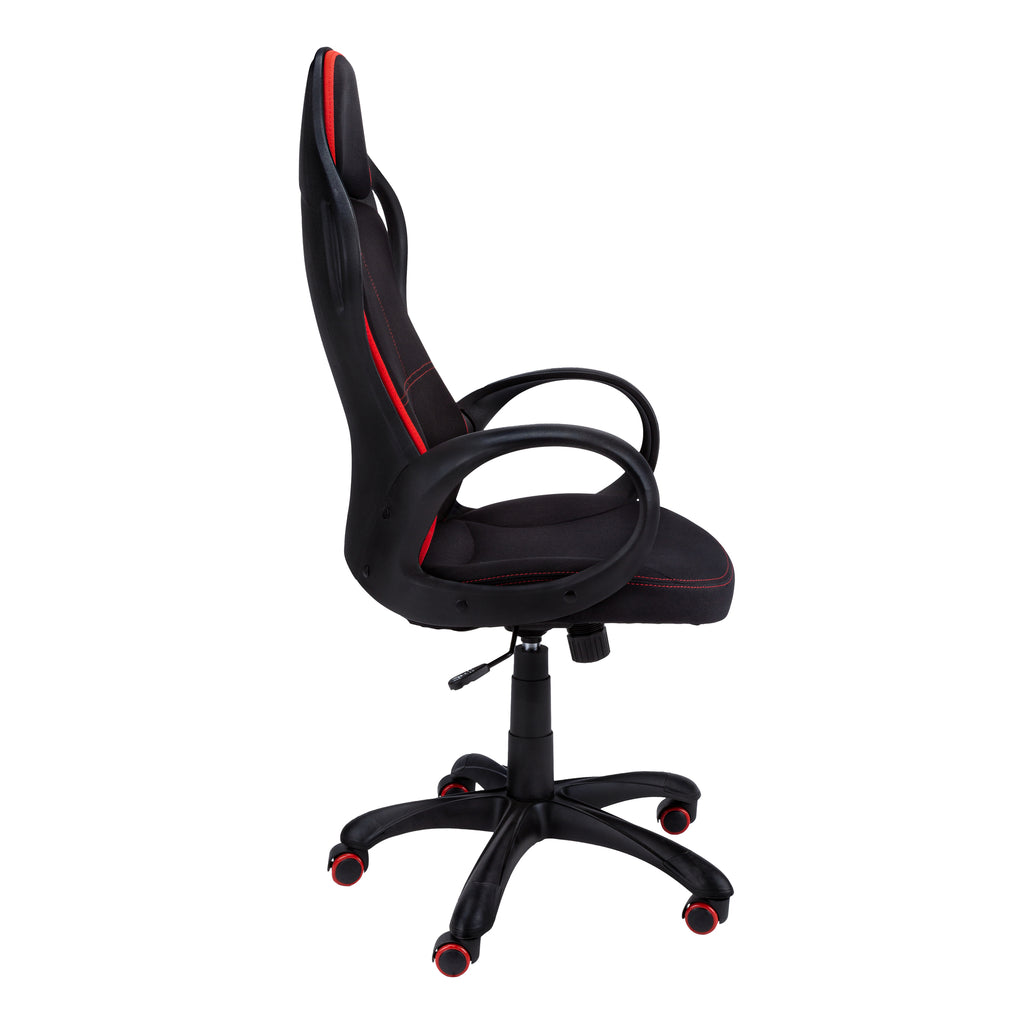 OFFICE CHAIR - BLACK / RED FABRIC / MULTI POSITION