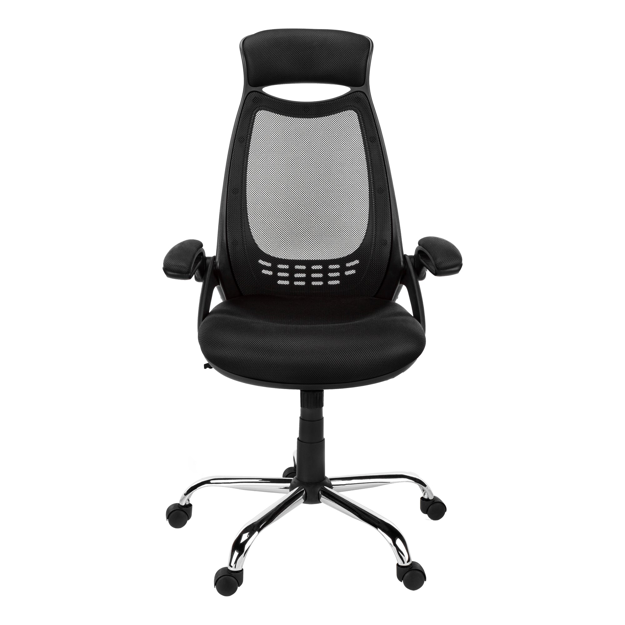 OFFICE CHAIR - BLACK MESH / CHROME HIGH-BACK EXECUTIVE