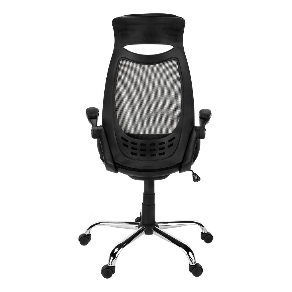 OFFICE CHAIR - BLACK MESH / CHROME HIGH-BACK EXECUTIVE