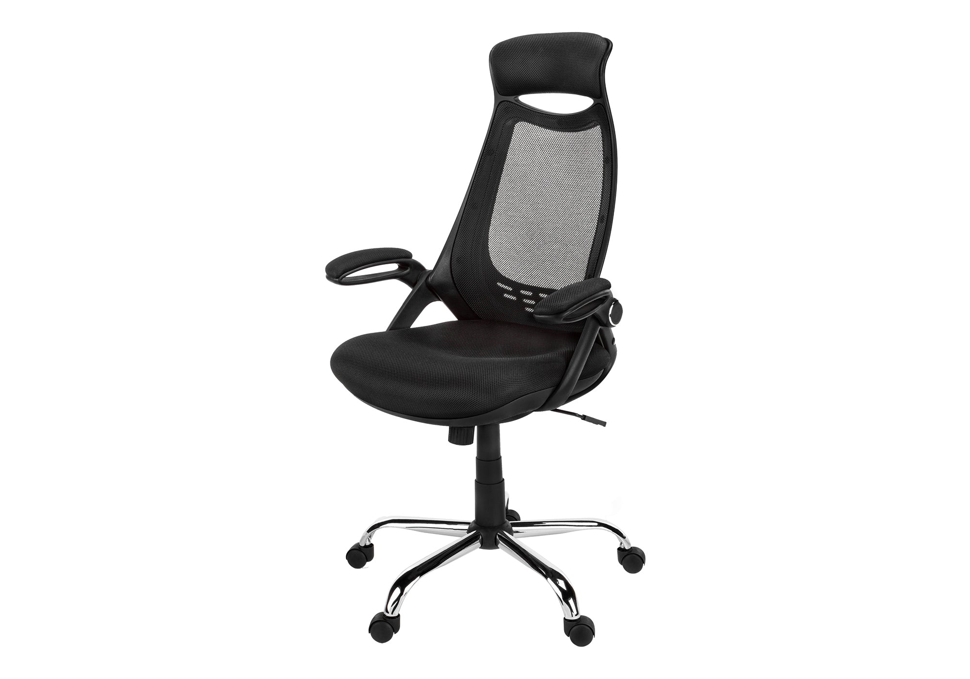 OFFICE CHAIR - BLACK MESH / CHROME HIGH-BACK EXECUTIVE
