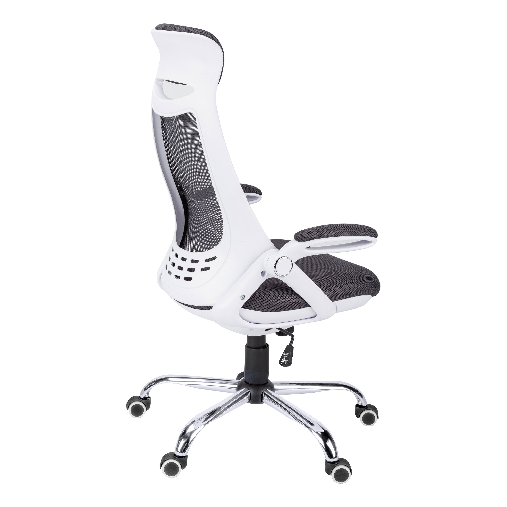 OFFICE CHAIR - WHITE / GREY MESH / CHROME HIGH-BACK EXEC