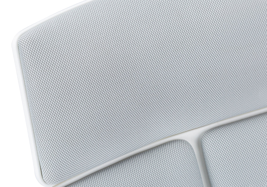 OFFICE CHAIR - WHITE / GREY FABRIC / HIGH BACK EXECUTIVE