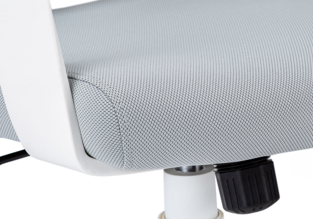 OFFICE CHAIR - WHITE / GREY FABRIC / HIGH BACK EXECUTIVE
