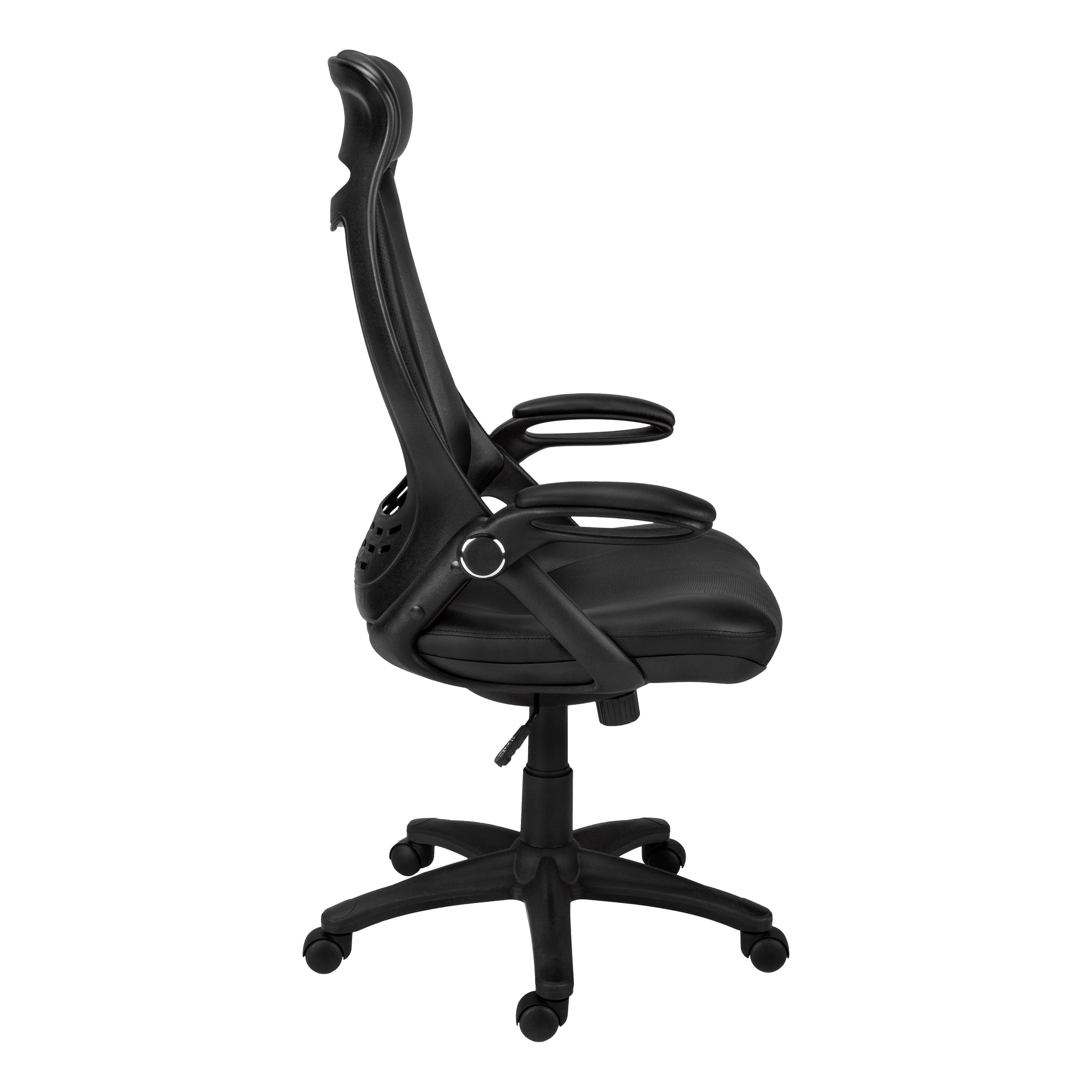 OFFICE CHAIR - BLACK LEATHER-LOOK / MULTI POSITION