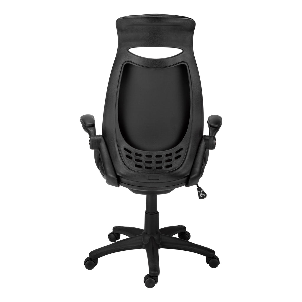 OFFICE CHAIR - BLACK LEATHER-LOOK / MULTI POSITION