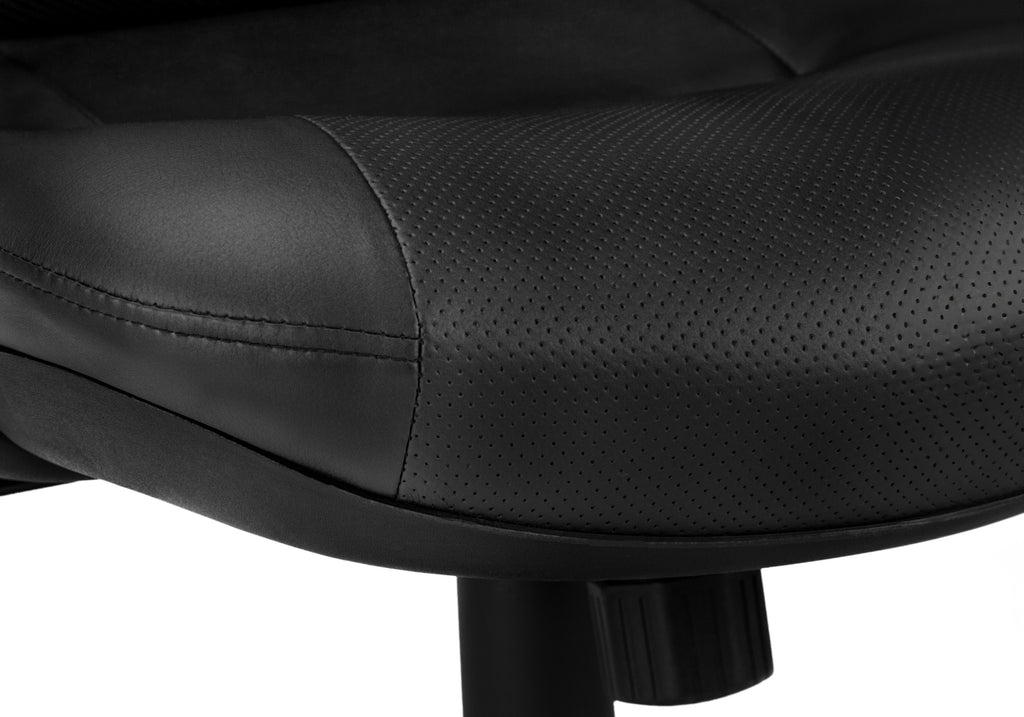 OFFICE CHAIR - BLACK LEATHER-LOOK / MULTI POSITION