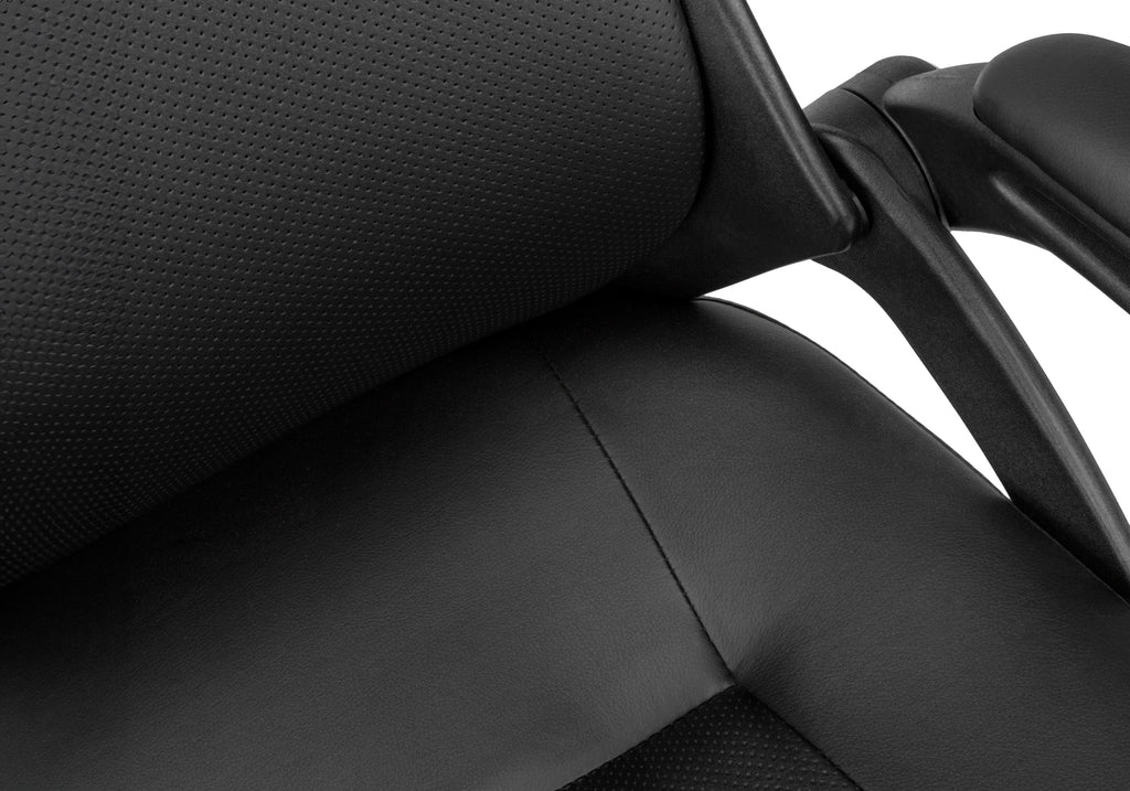 OFFICE CHAIR - BLACK LEATHER-LOOK / MULTI POSITION