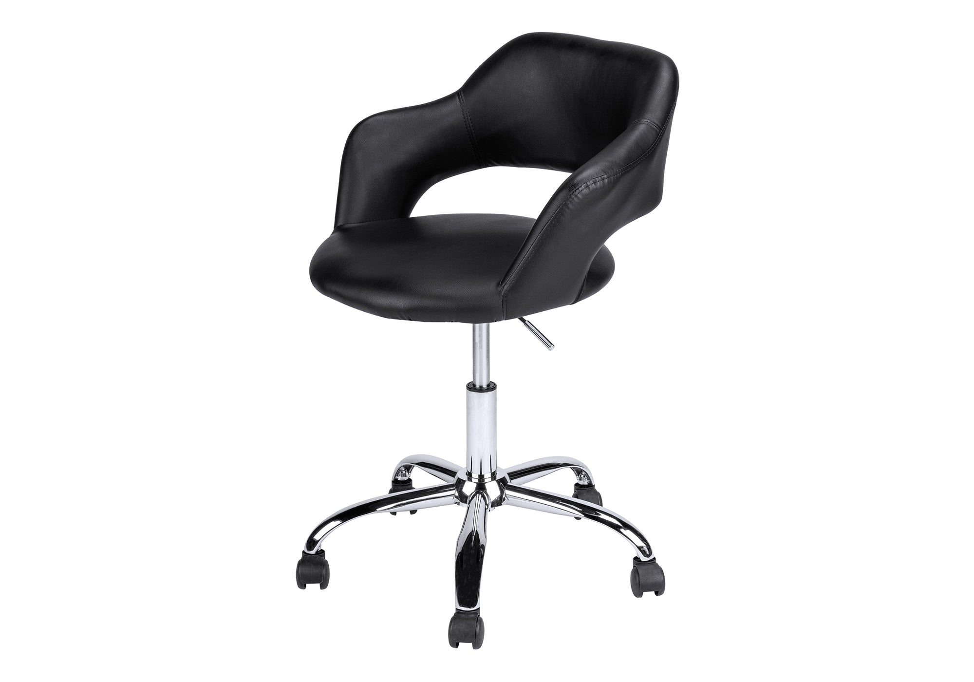 OFFICE CHAIR - BLACK / CHROME METAL HYDRAULIC LIFT BASE