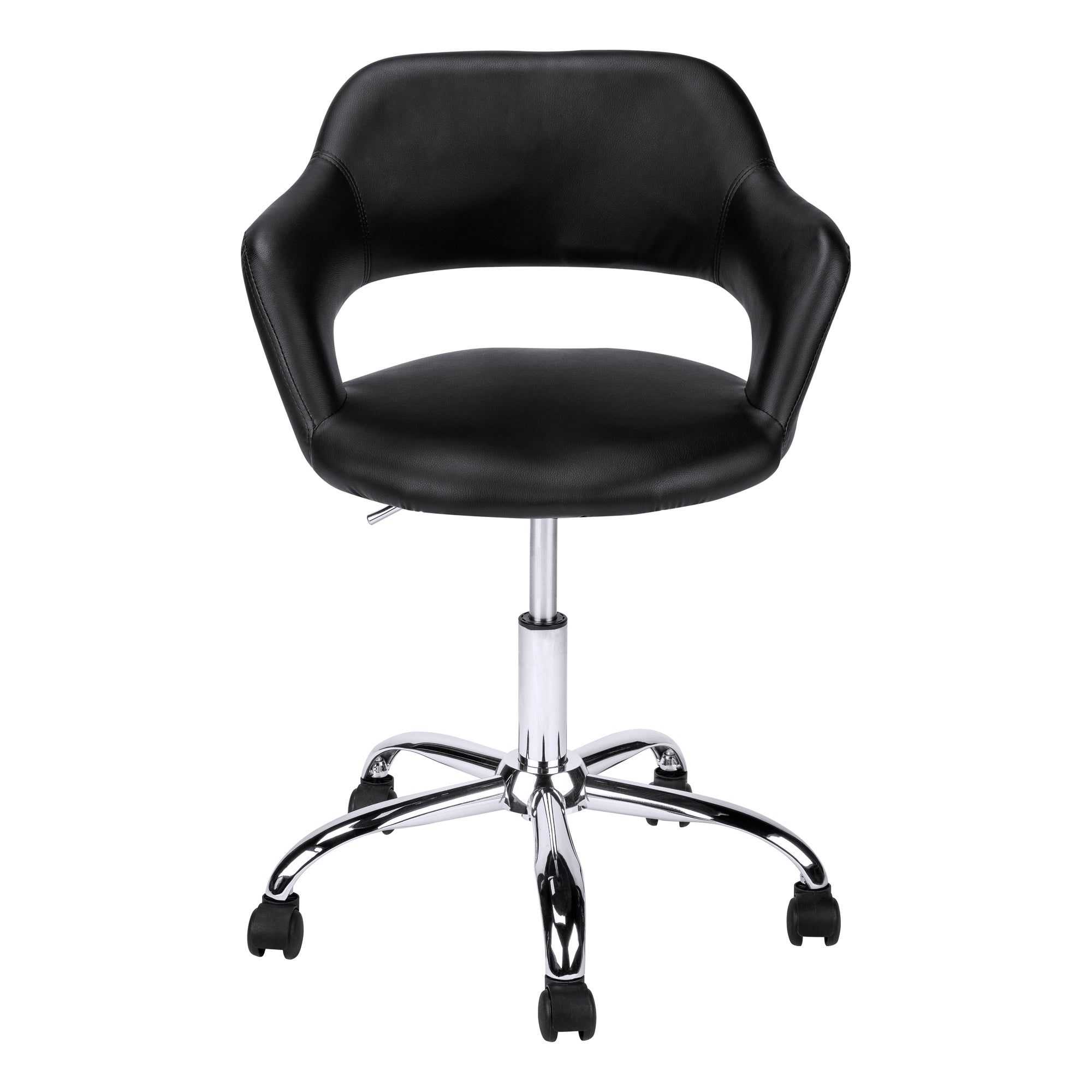 OFFICE CHAIR - BLACK / CHROME METAL HYDRAULIC LIFT BASE