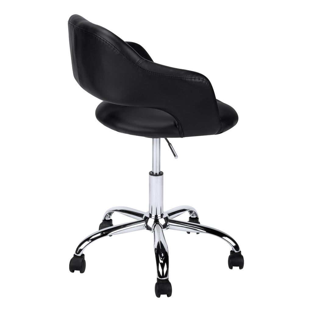 OFFICE CHAIR - BLACK / CHROME METAL HYDRAULIC LIFT BASE
