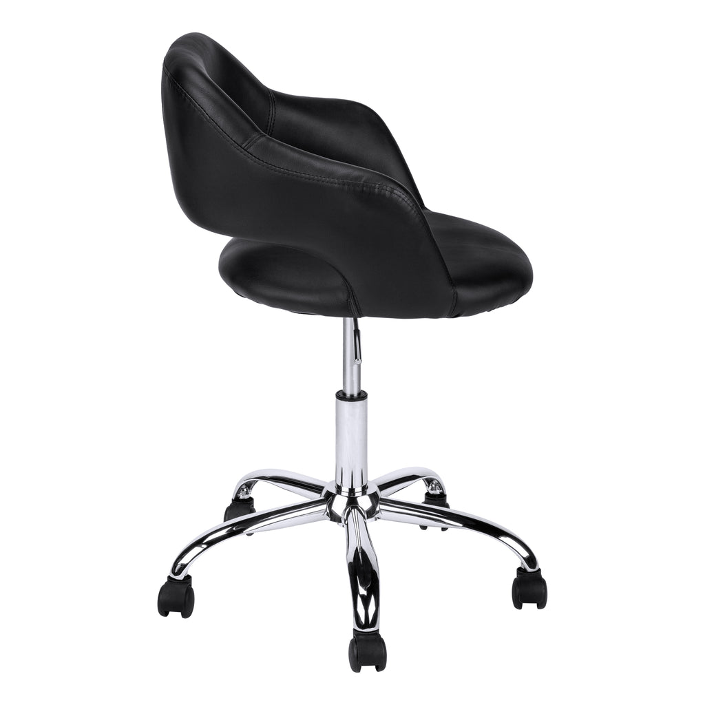 OFFICE CHAIR - BLACK / CHROME METAL HYDRAULIC LIFT BASE