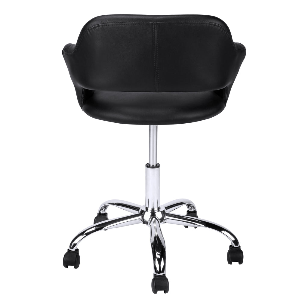 OFFICE CHAIR - BLACK / CHROME METAL HYDRAULIC LIFT BASE