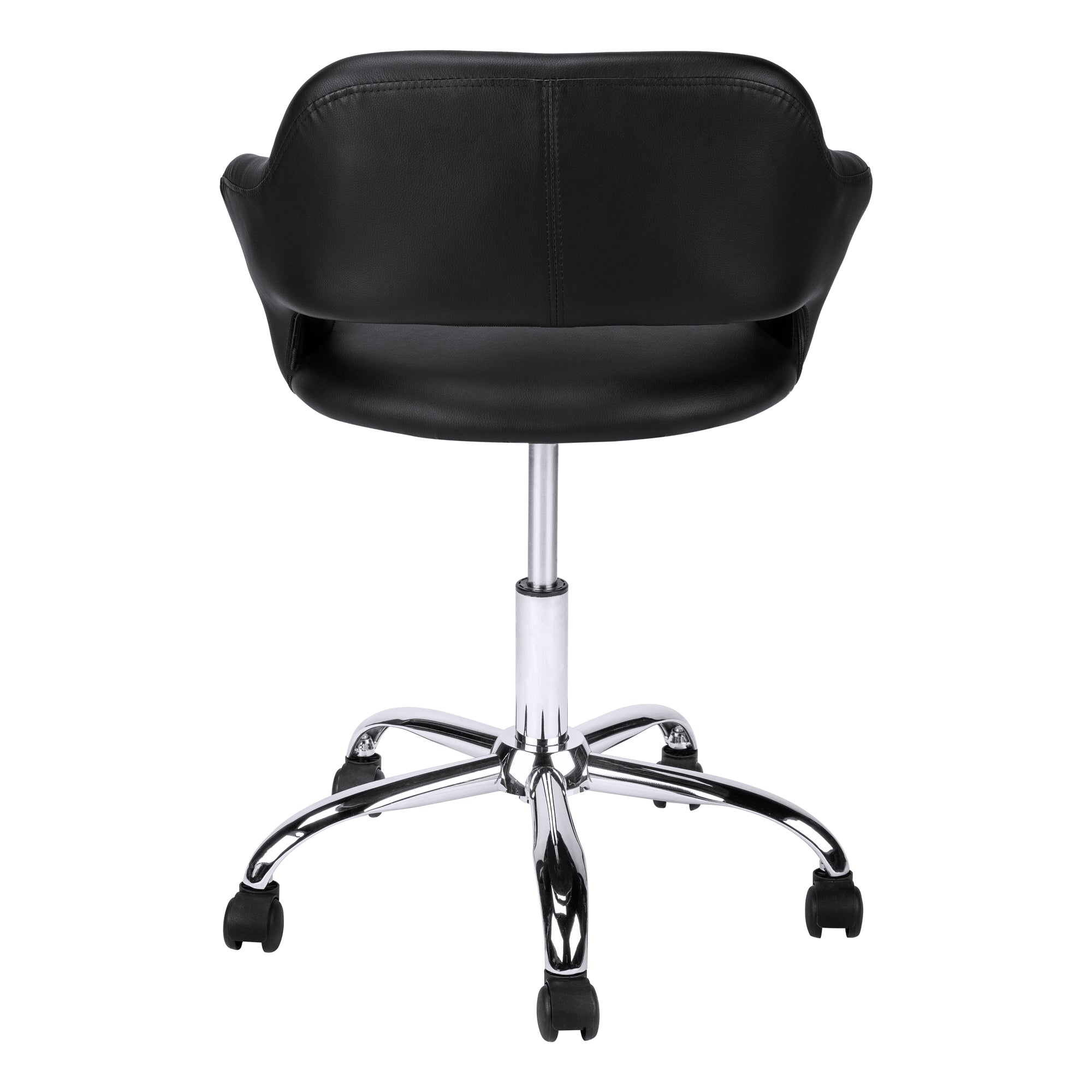 OFFICE CHAIR - BLACK / CHROME METAL HYDRAULIC LIFT BASE