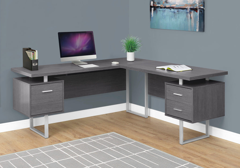 COMPUTER DESK - 70""L / GREY LEFT OR RIGHT FACING