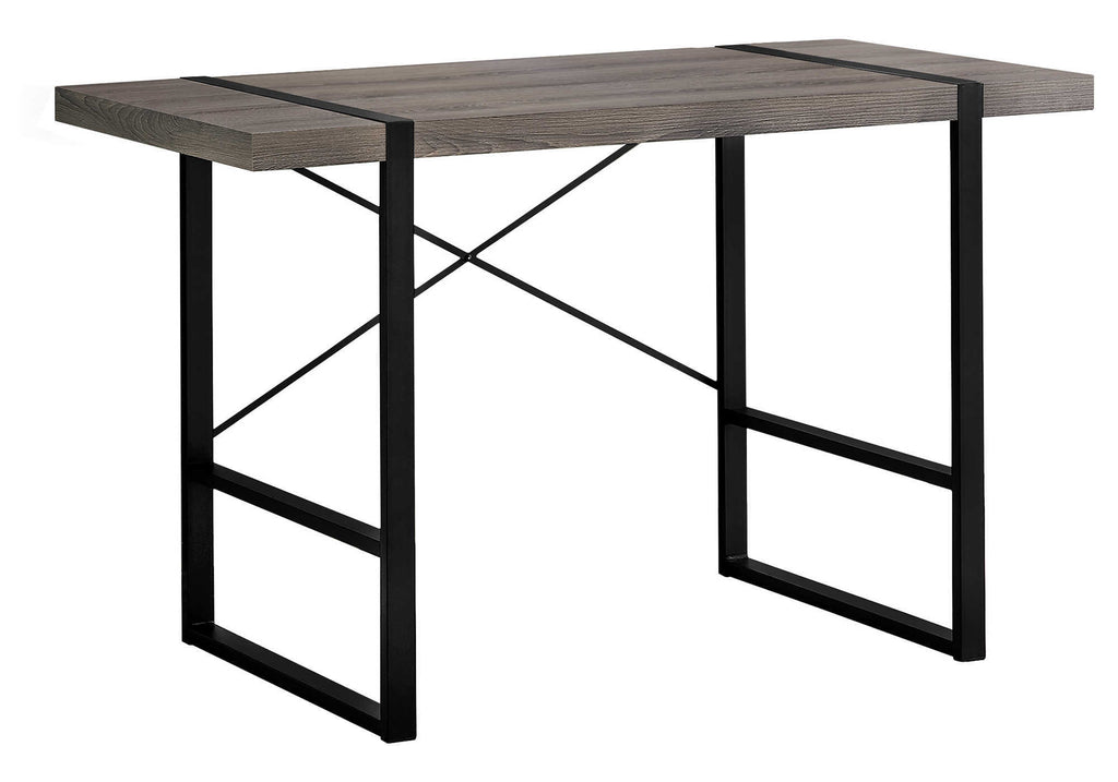 COMPUTER DESK - 48""L / DARK TAUPE / BLACK METAL