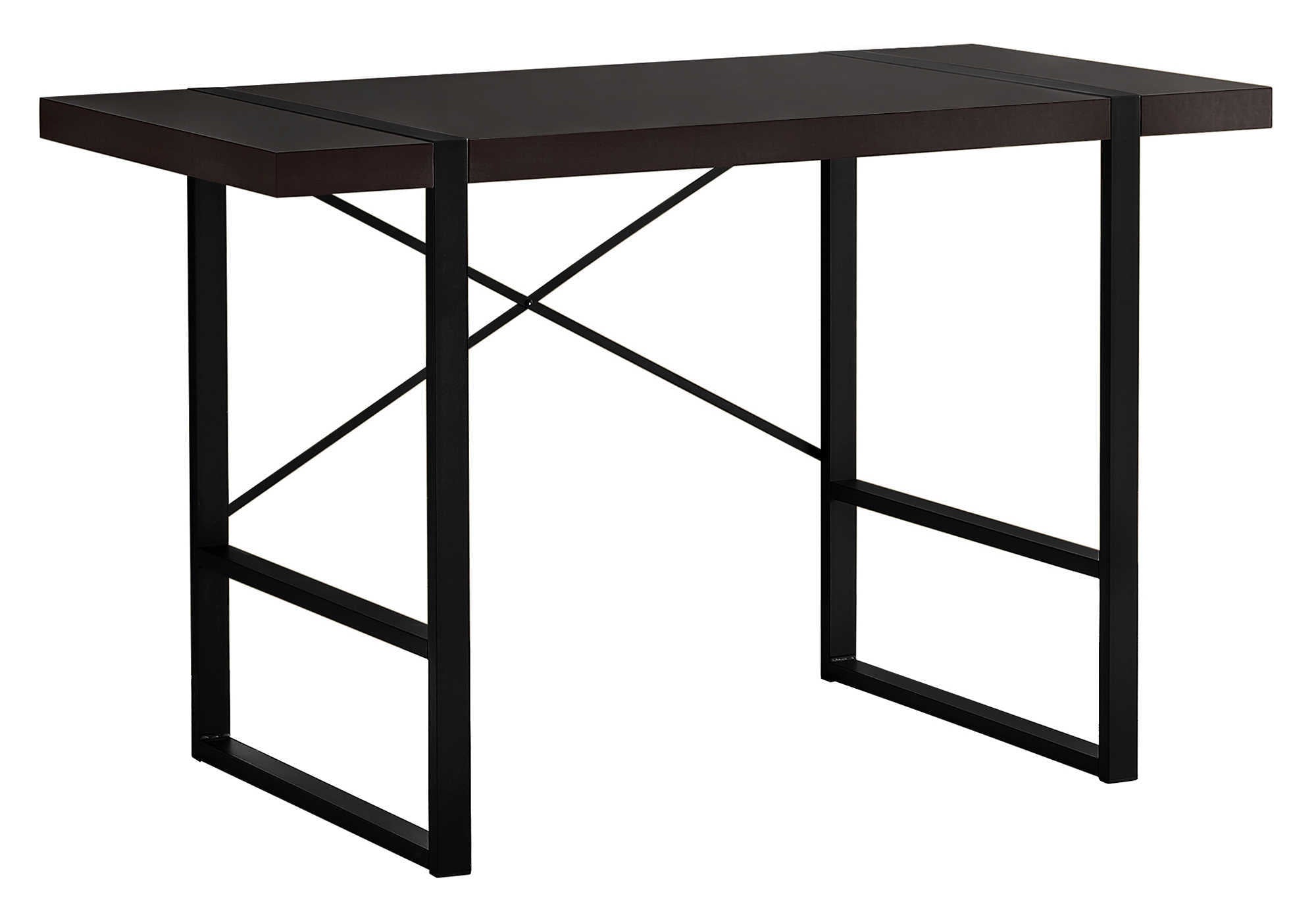 COMPUTER DESK - 48""L / ESPRESSO / BLACK METAL