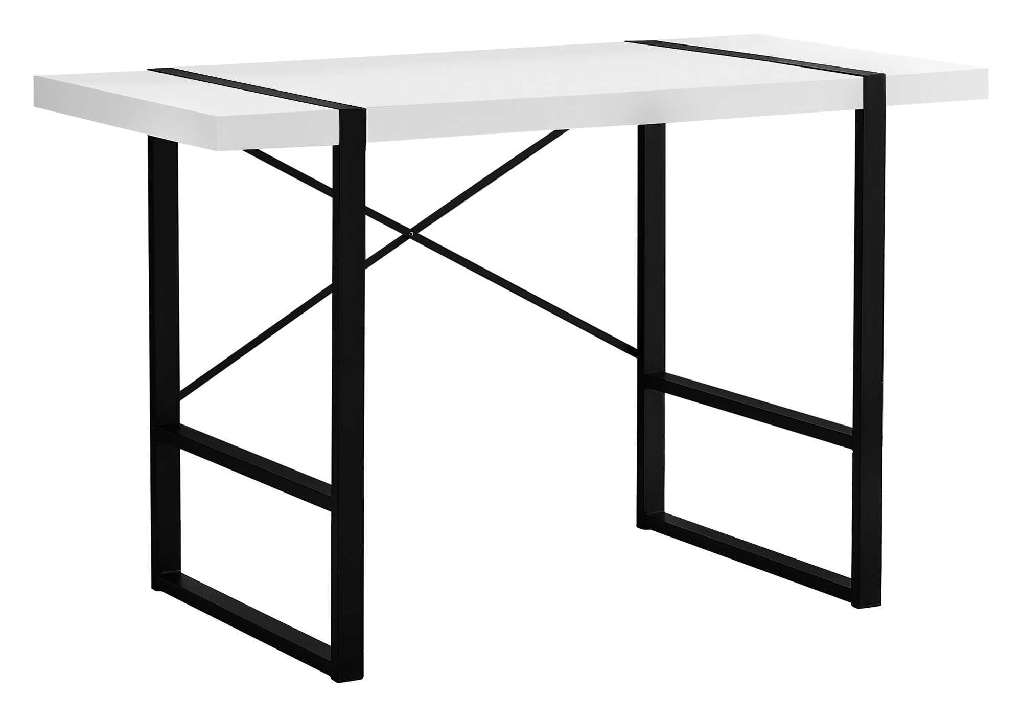 COMPUTER DESK - 48""L / WHITE / BLACK METAL