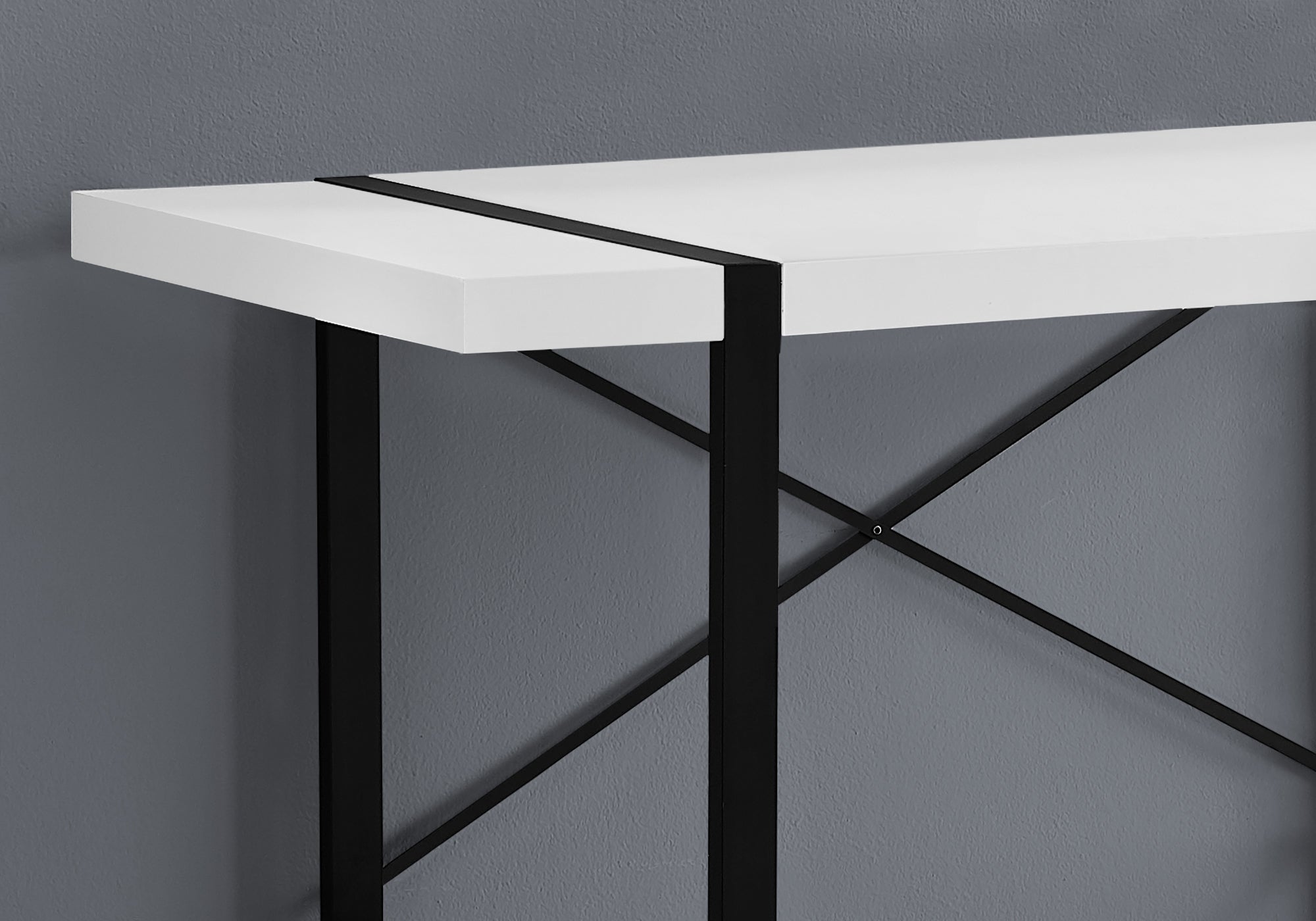 COMPUTER DESK - 48""L / WHITE / BLACK METAL