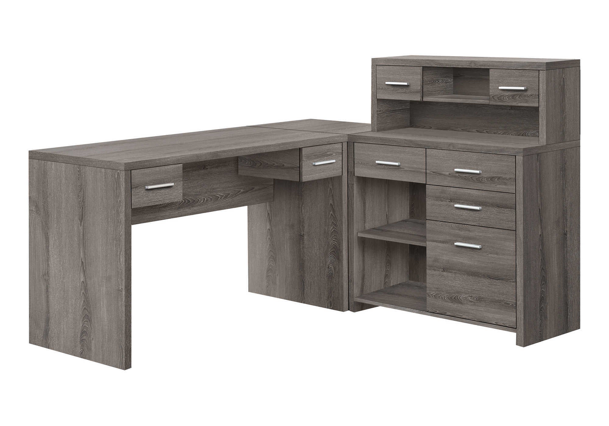 COMPUTER DESK - DARK TAUPE LEFT OR RIGHT FACING CORNER